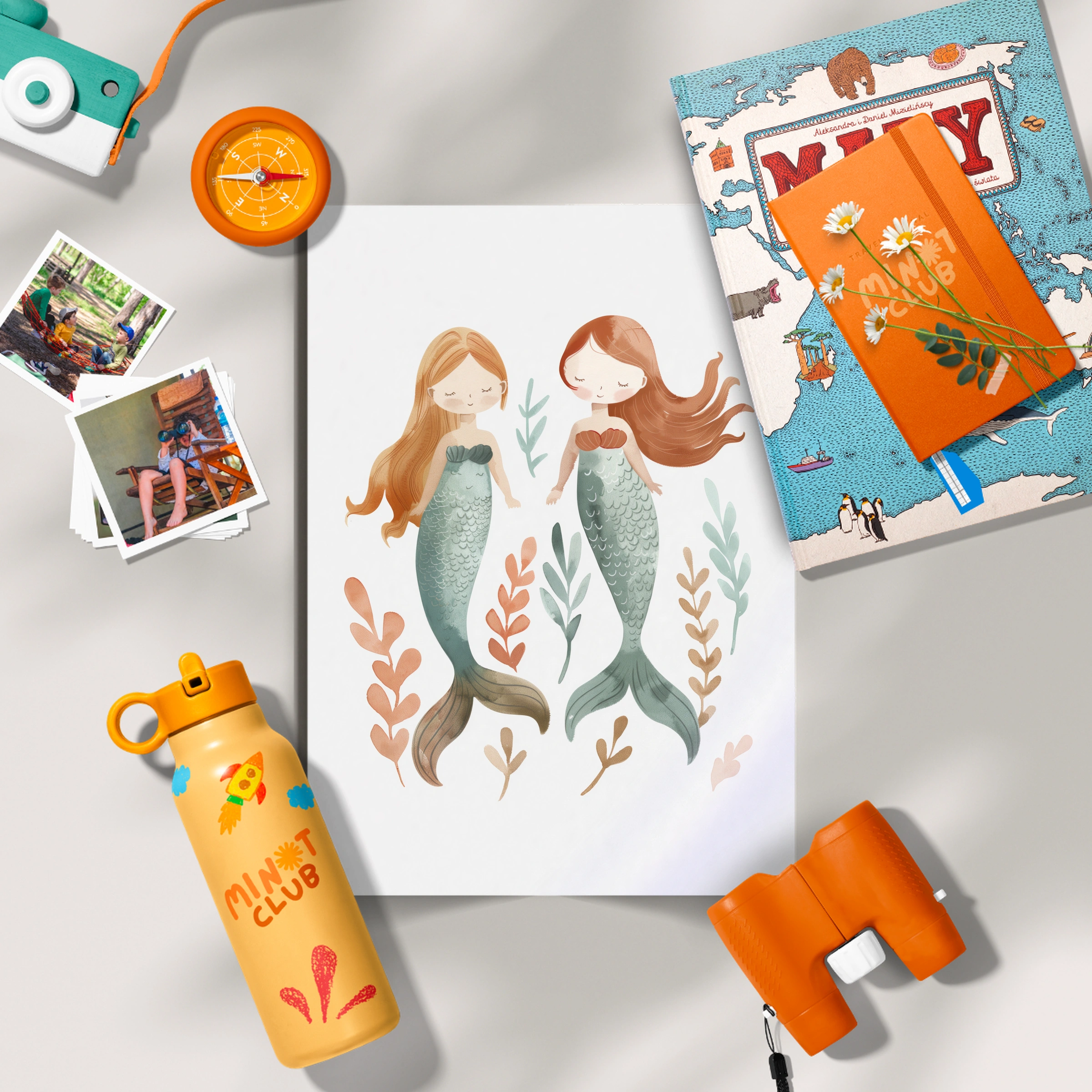 Two Mermaids Nursery Print