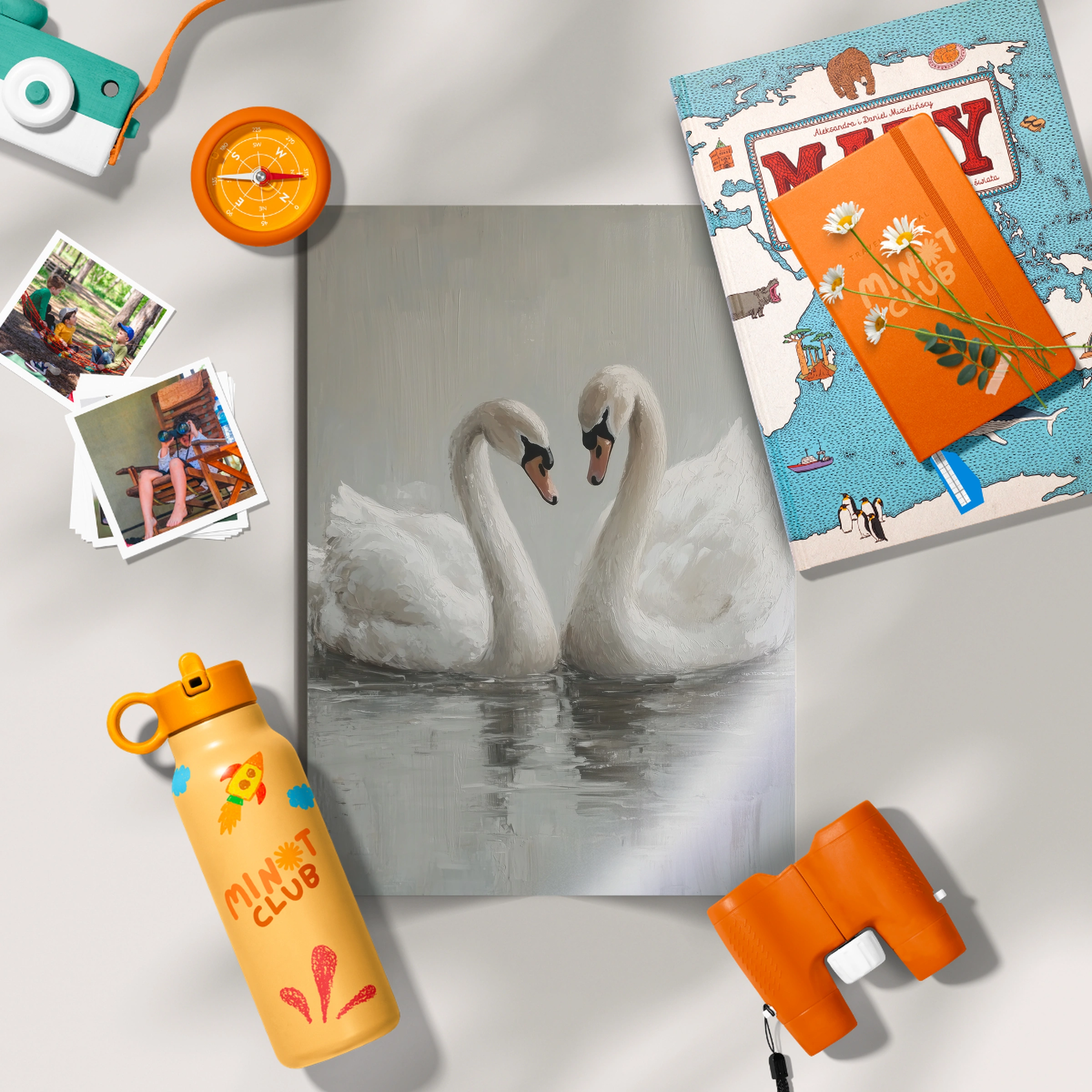 Two Swans Nursery Print