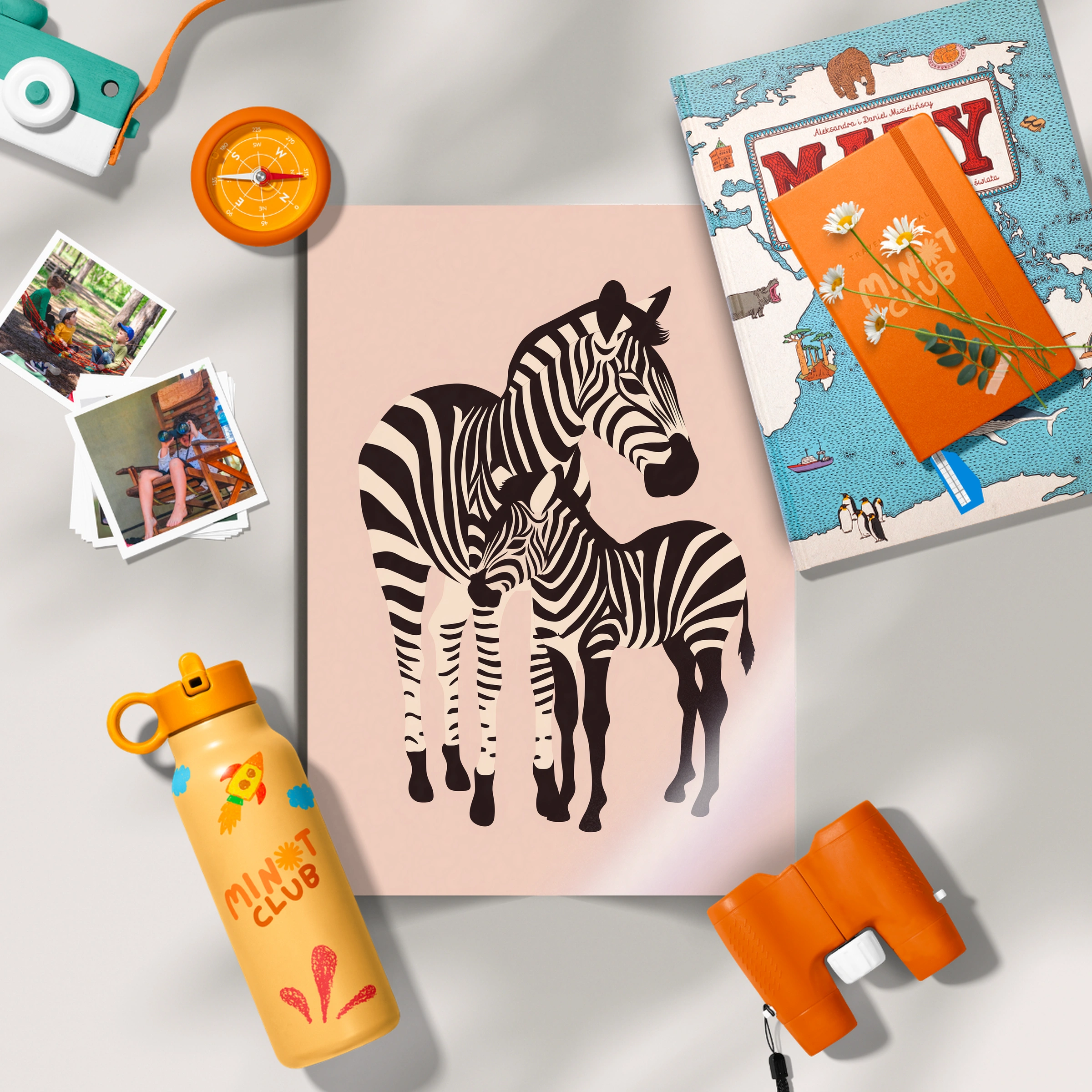 Two Zebras Nursery Print