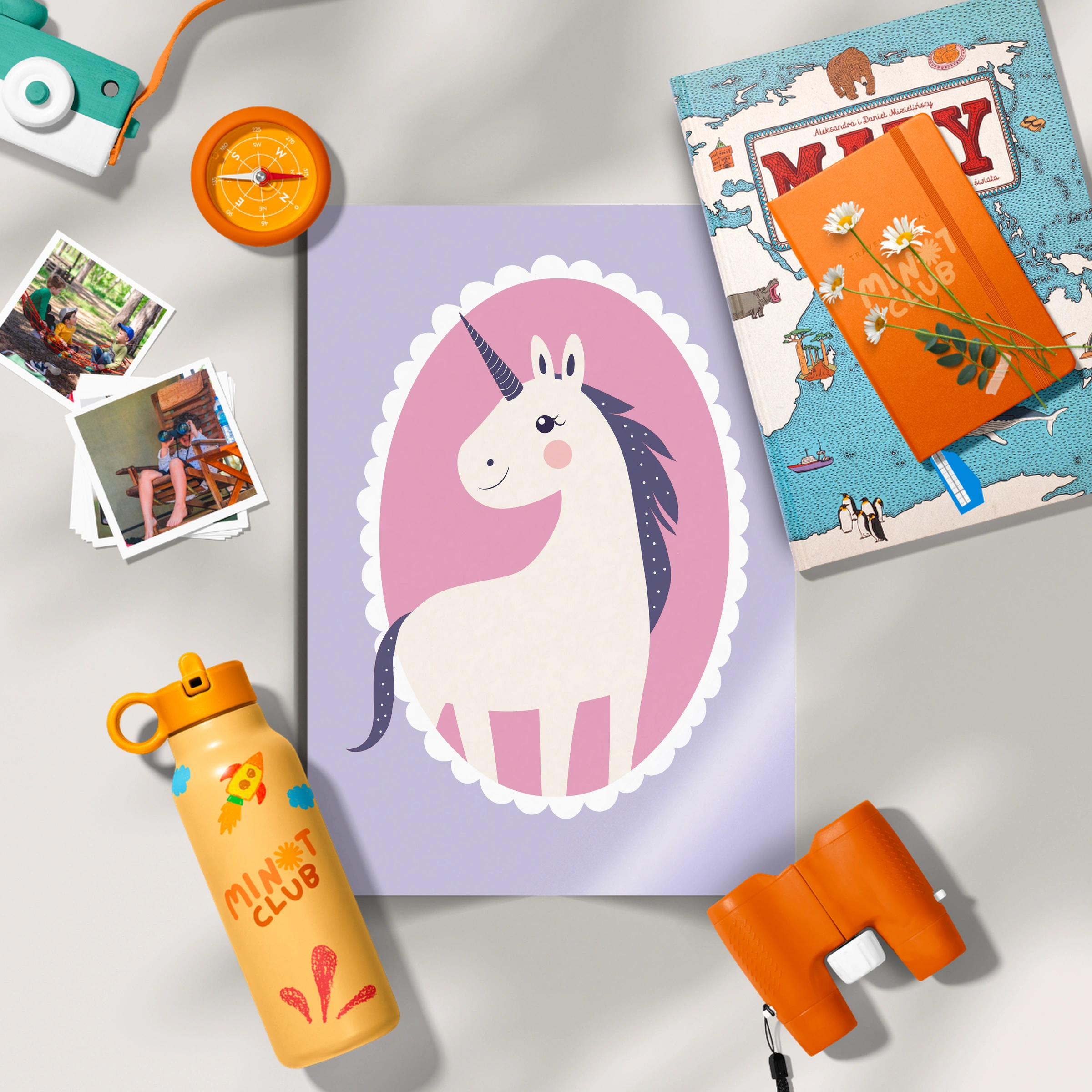 Unicorn Cameo Nursery Print