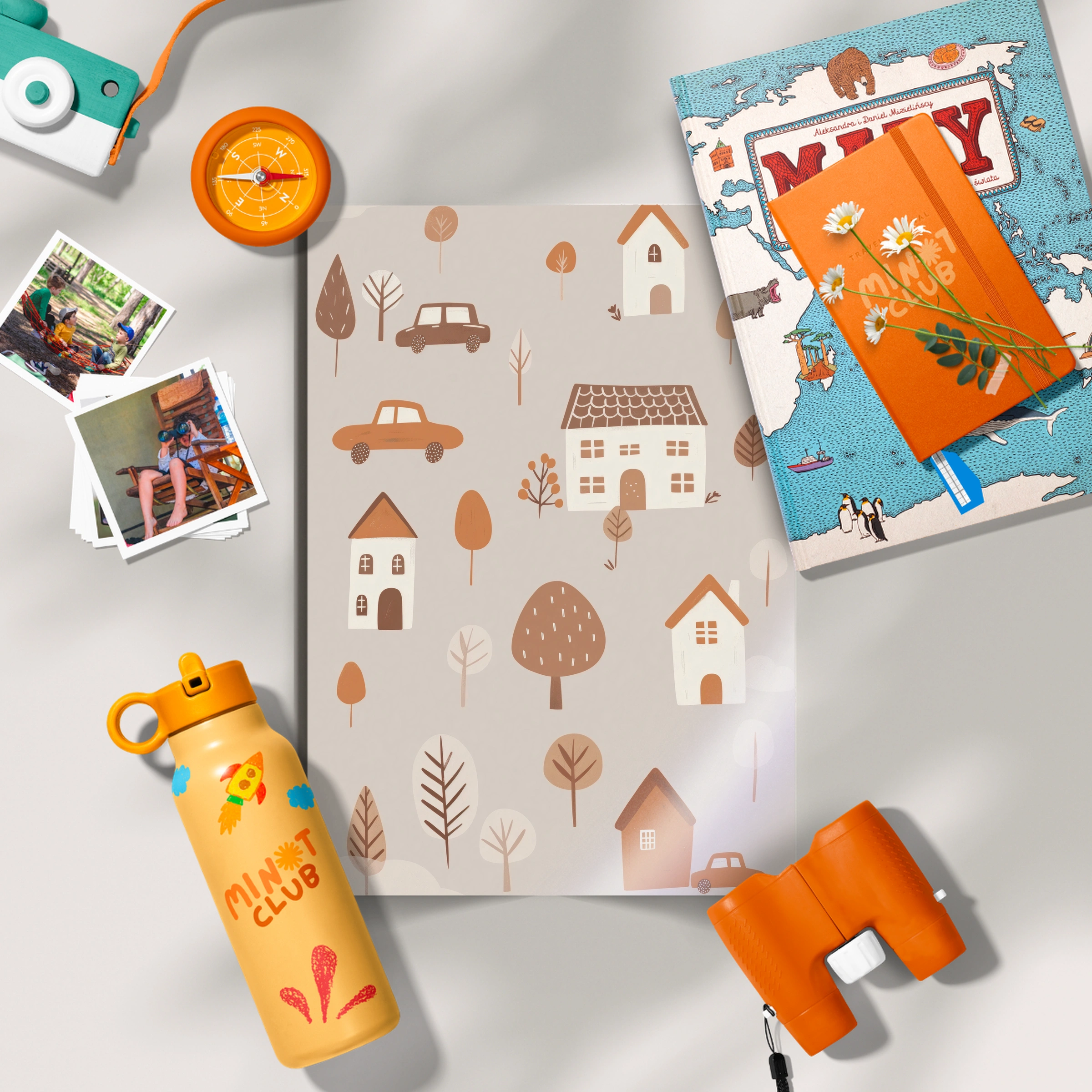 Village and Cars Nursery Print