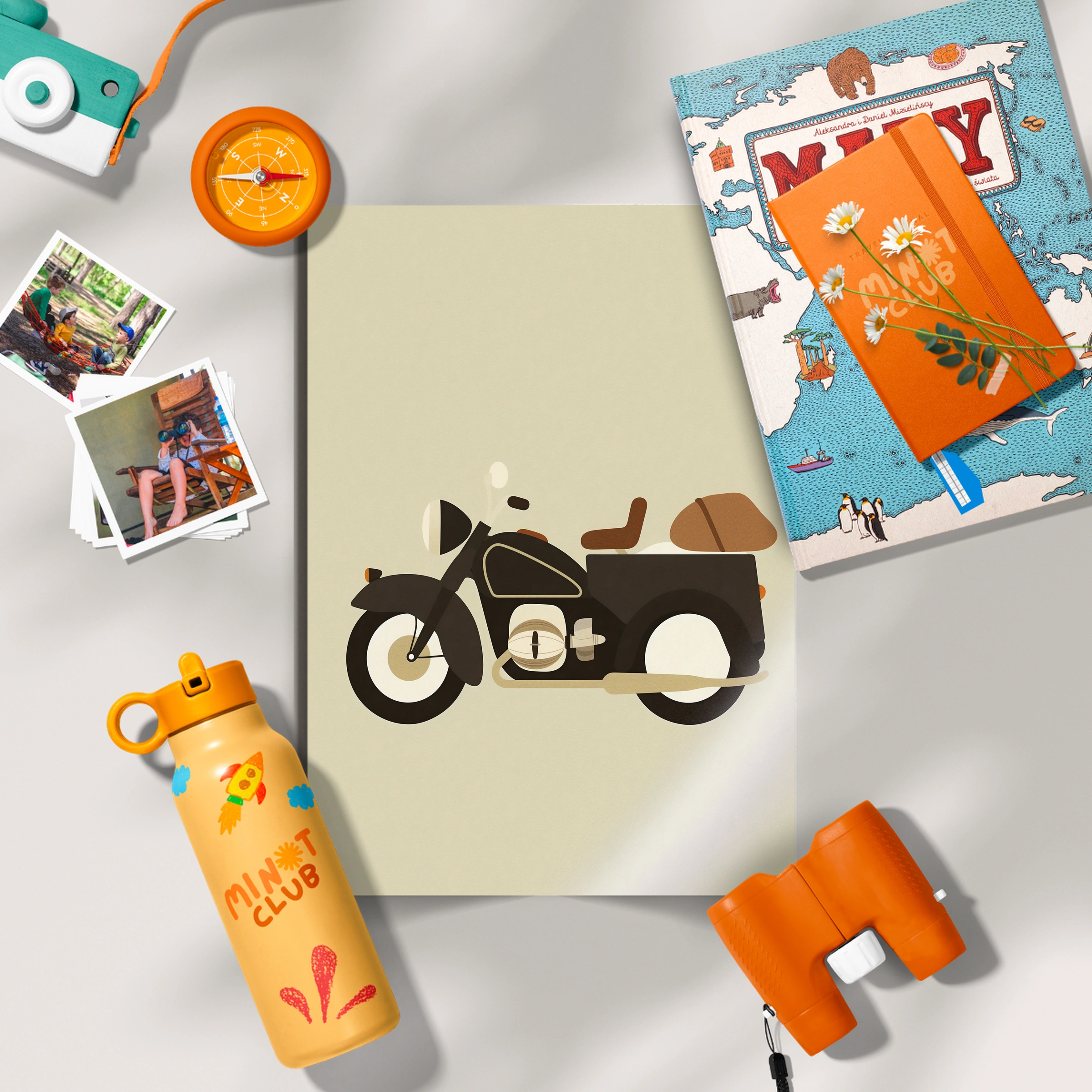 Vintage Motorcycle Nursery Print