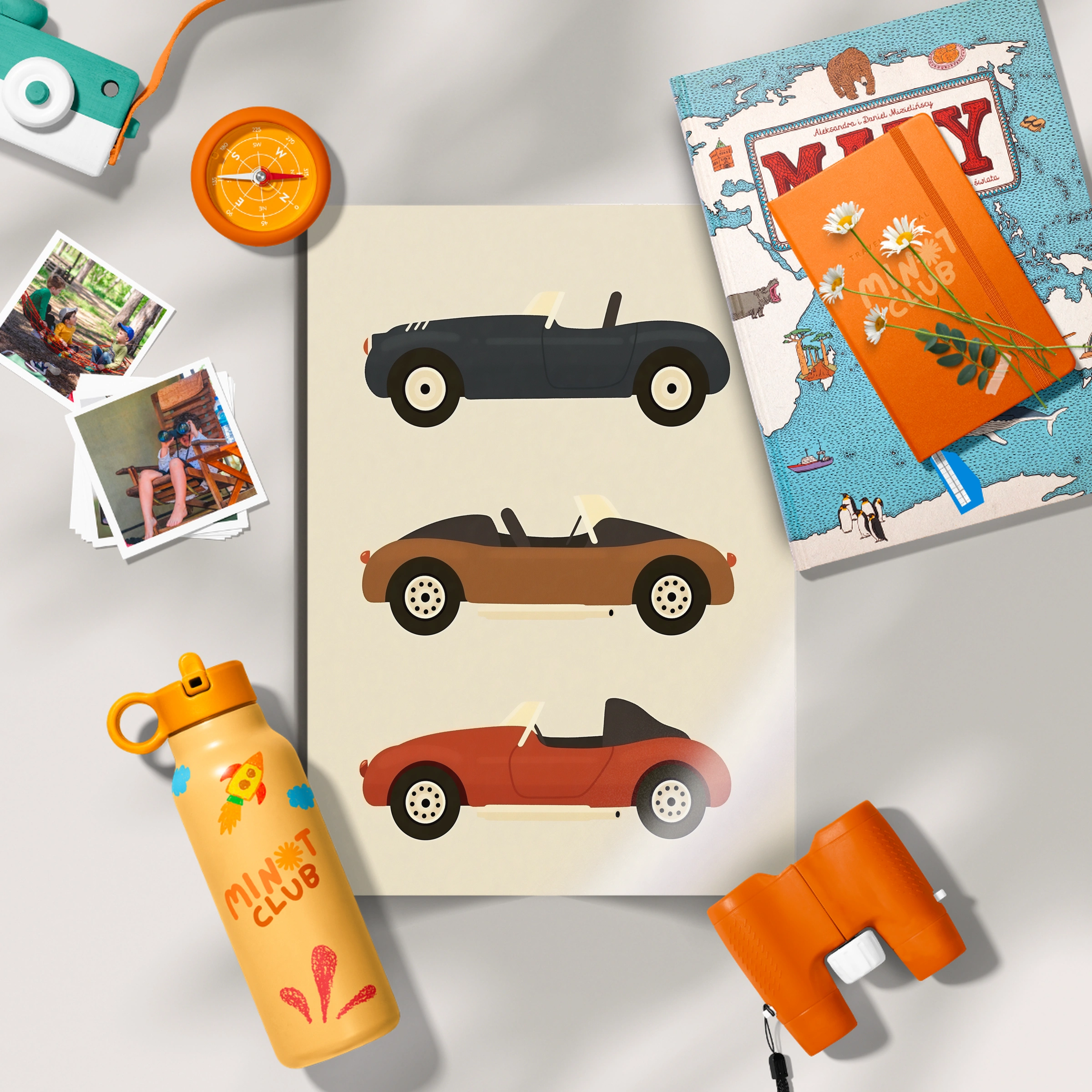 Vintage Sports Cars Nursery Print