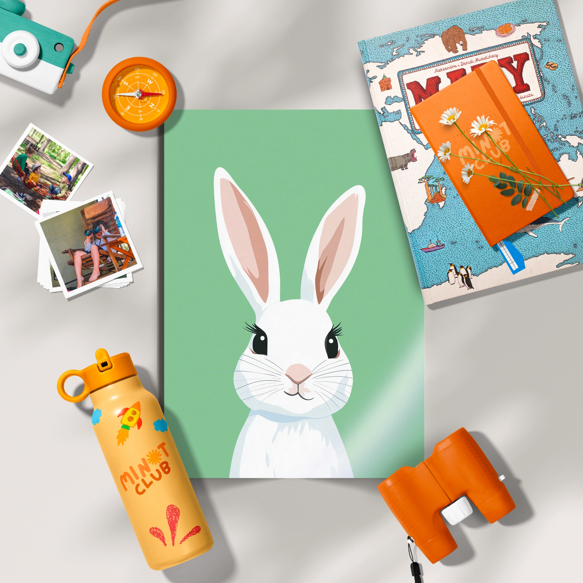 White Bunny Nursery Print