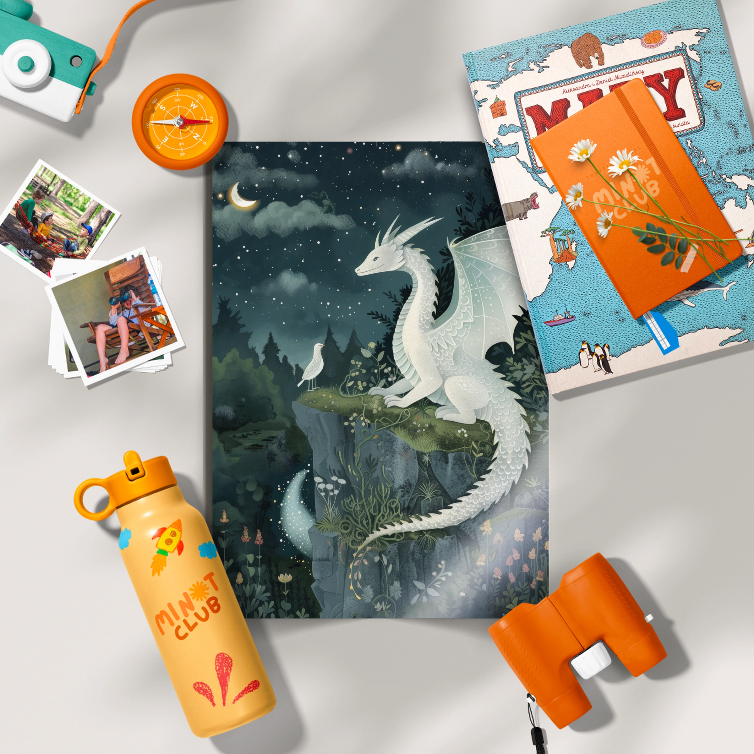 White Dragon Nursery Print
