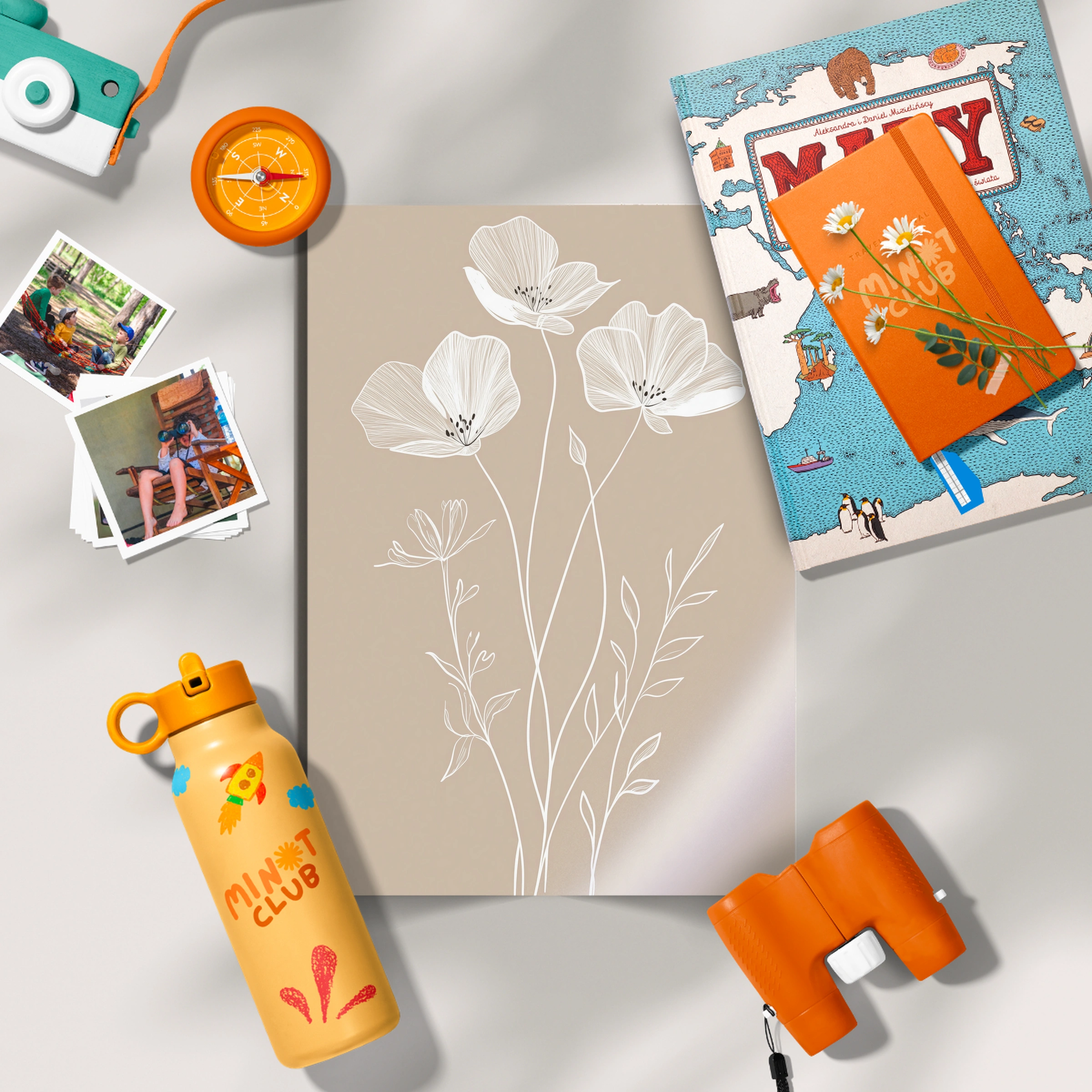 White Flowers Nursery Print