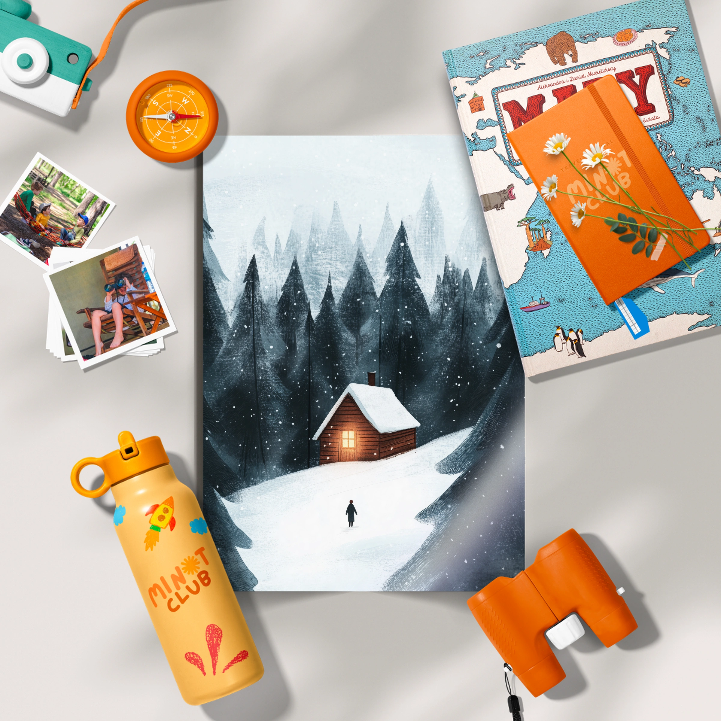Winter Cabin Christmas Print