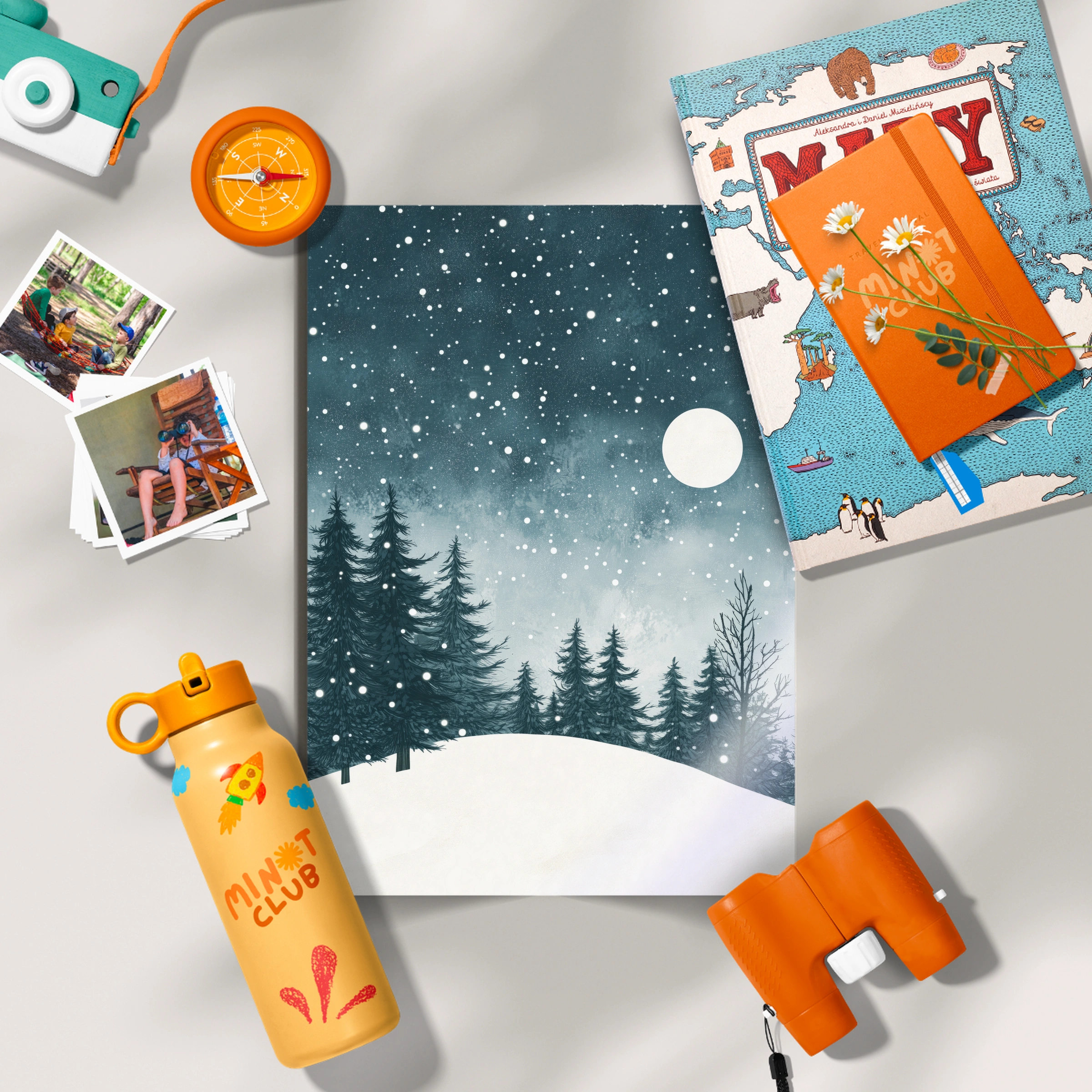Winter Forest Moon Christmas Print