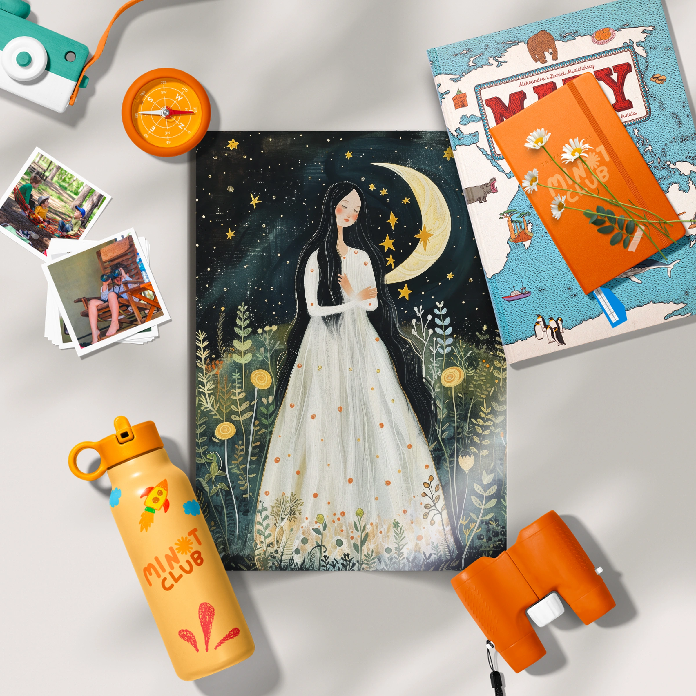 Woman and the Moon Nursery Print