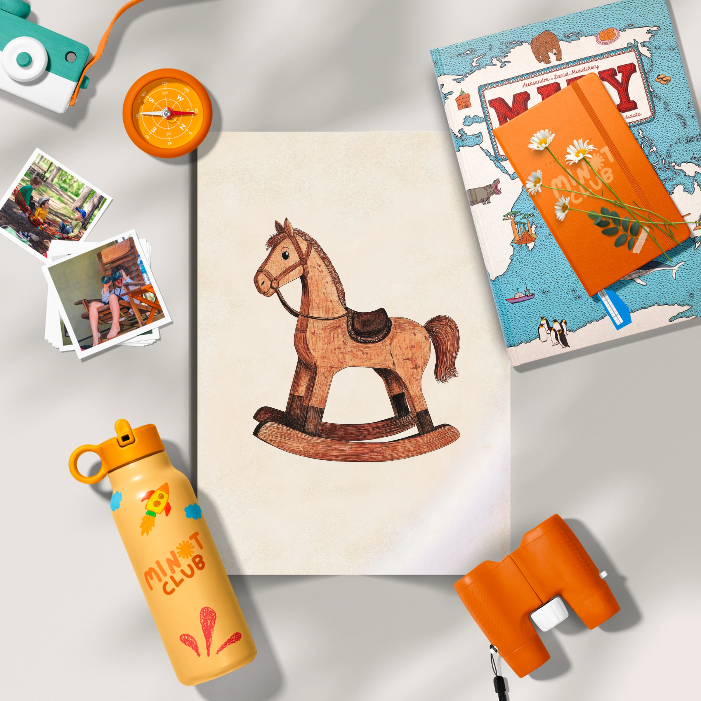 Wooden Rocking Horse Nursery Print