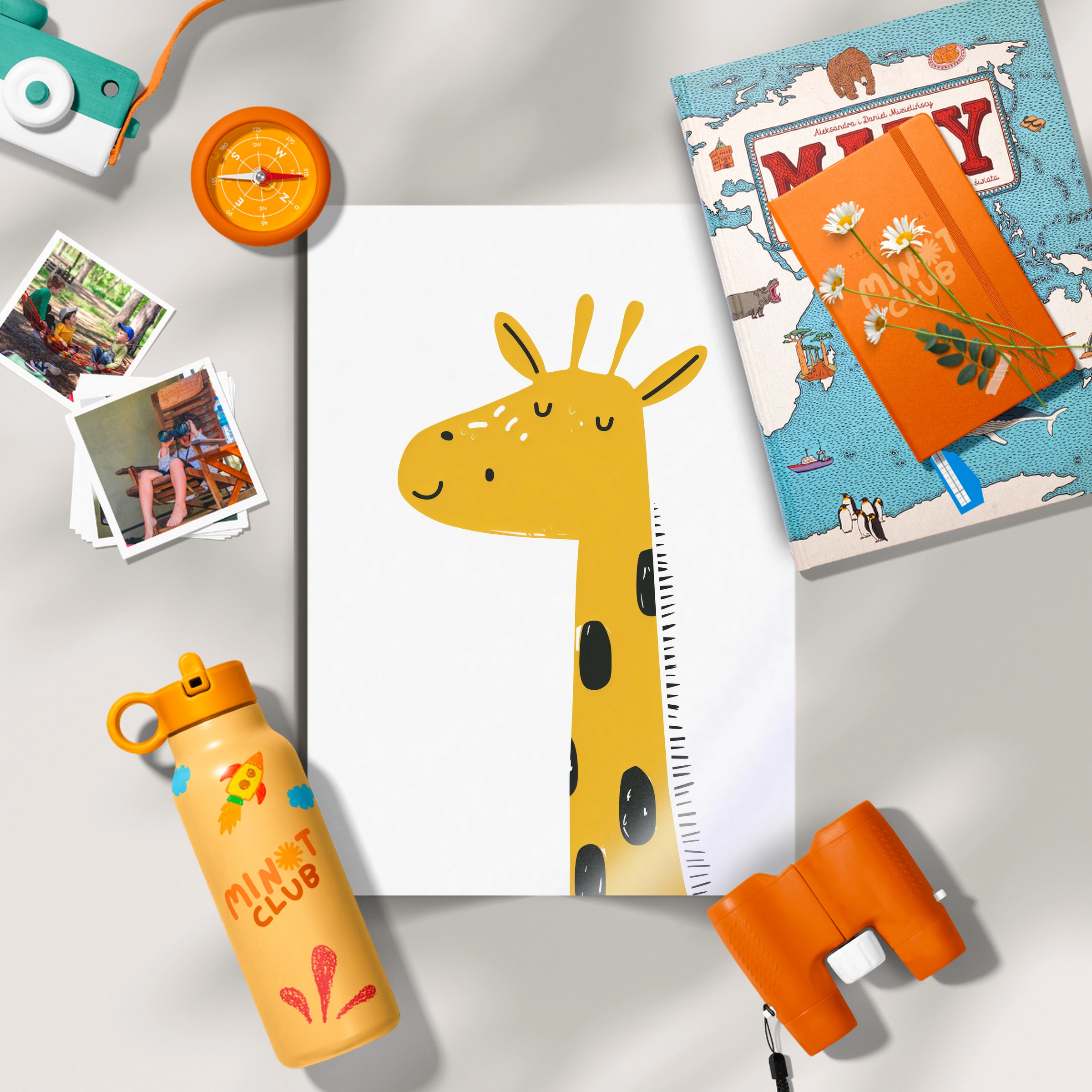 Yellow Giraffe Nursery Print