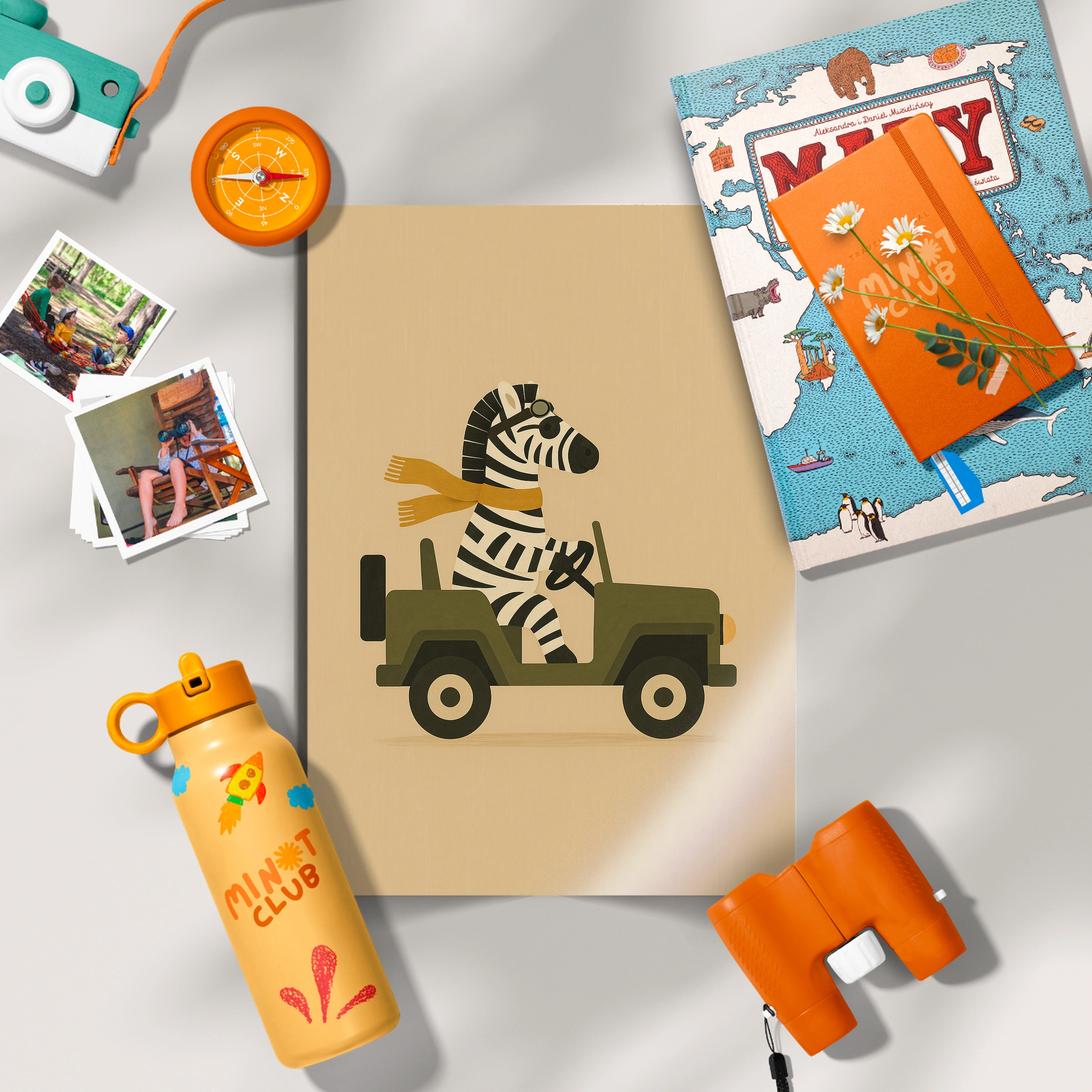 Zebra in a Jeep Nursery Print
