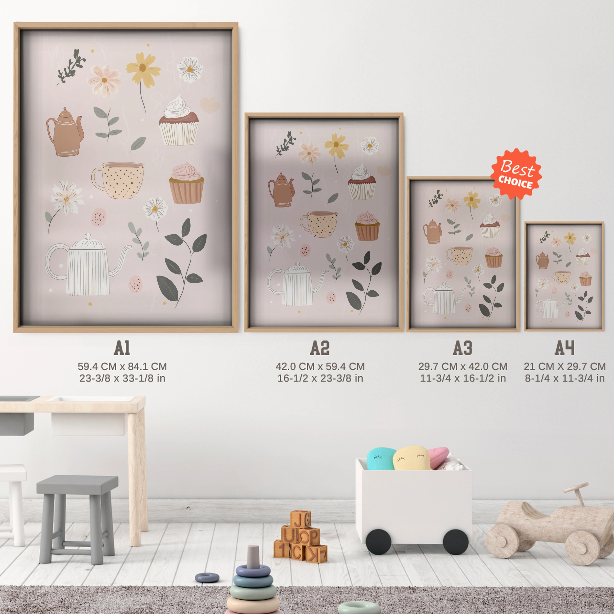 Fairy Magic Nursery Print - size guide A4 A3 A2 A1 nursery print