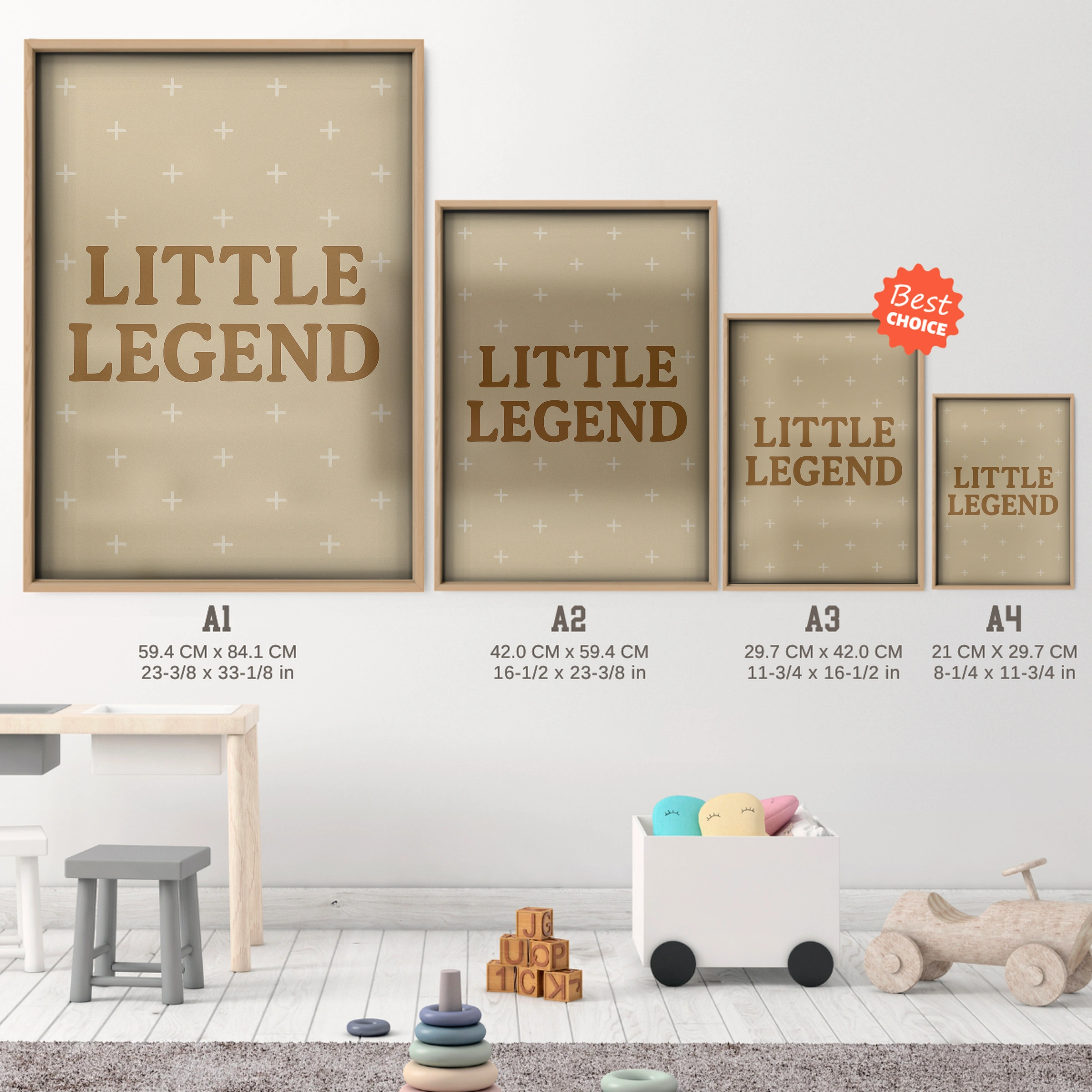 Little Legend Two Nursery Print - size guide A4 A3 A2 A1 nursery print