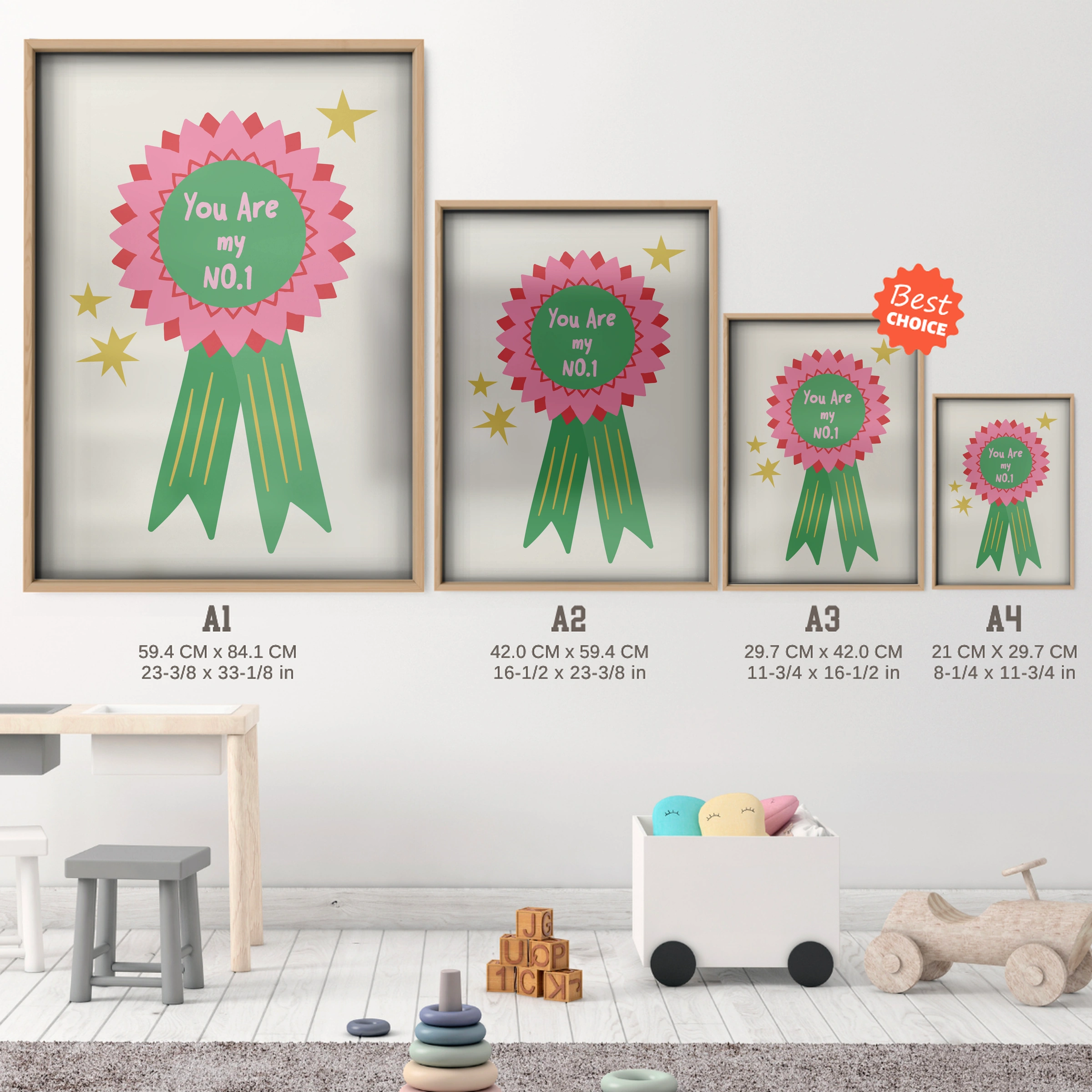 You Are My Number One Nursery Print - size guide A4 A3 A2 A1 nursery print