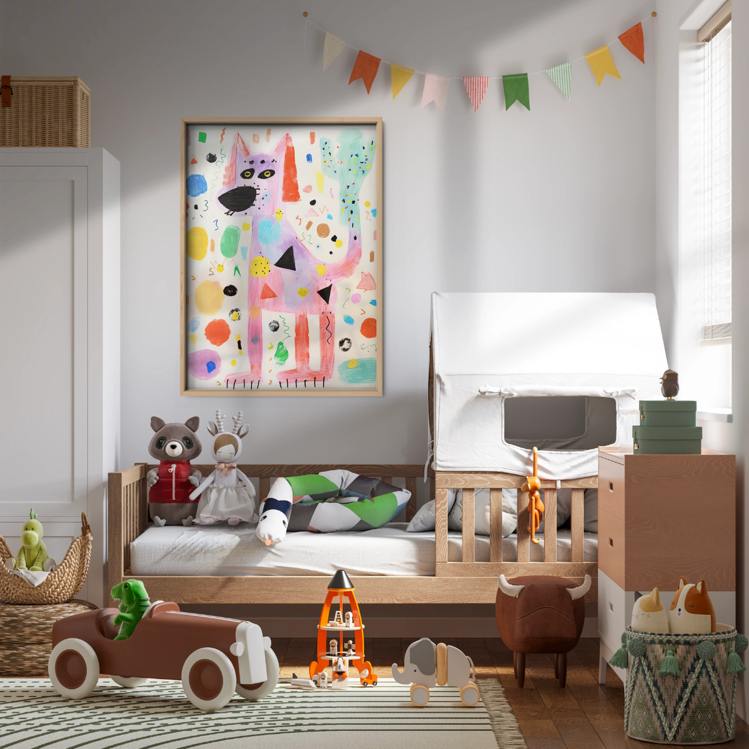 Abstract Dog Nursery Print