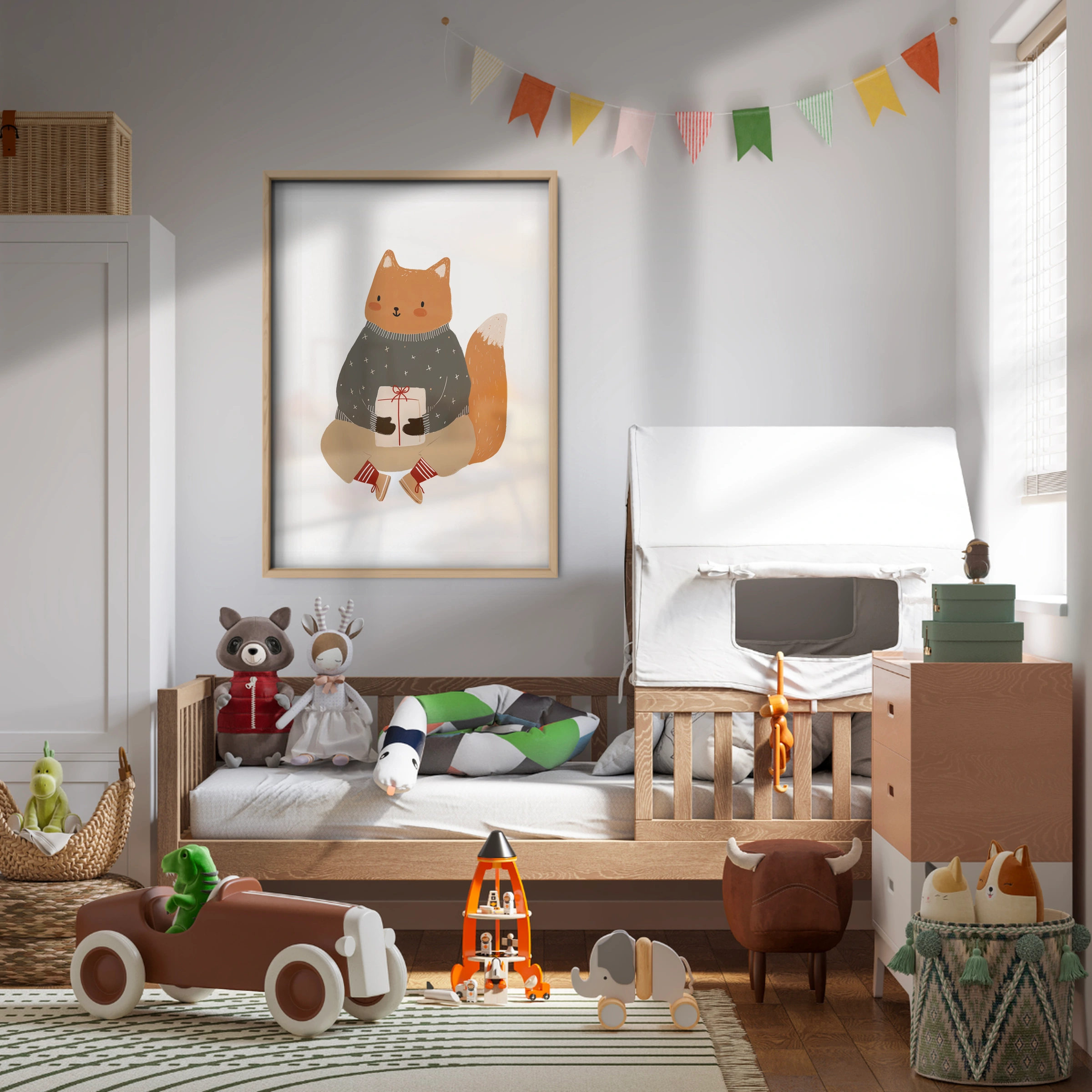 Acorn Squirrel Nursery Print
