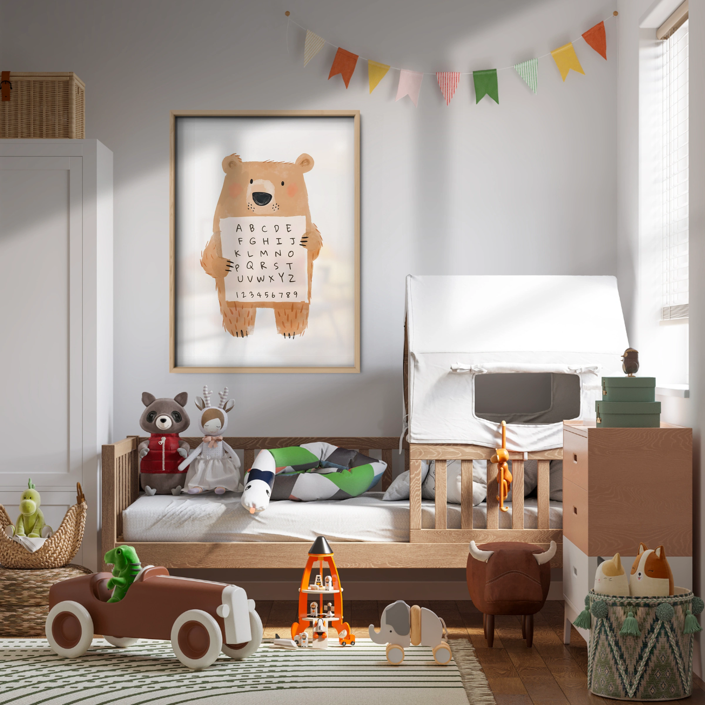 Alphabet Bear Nursery Print