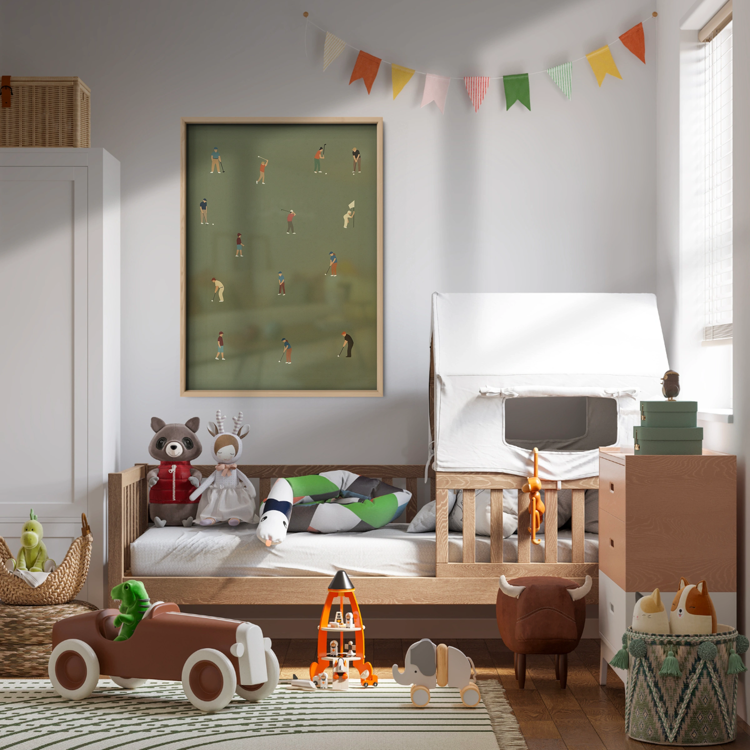 Animal Golfers Nursery Print