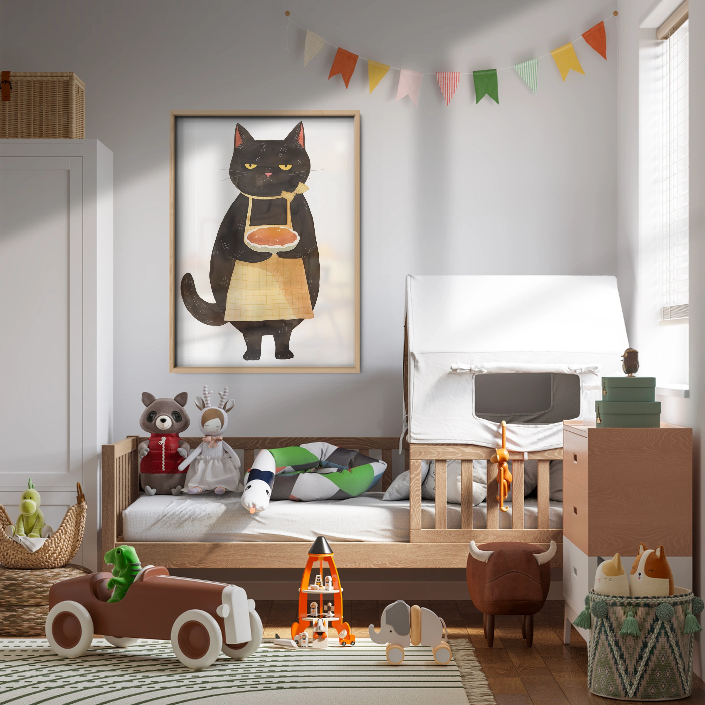 Baking Cat Nursery Print