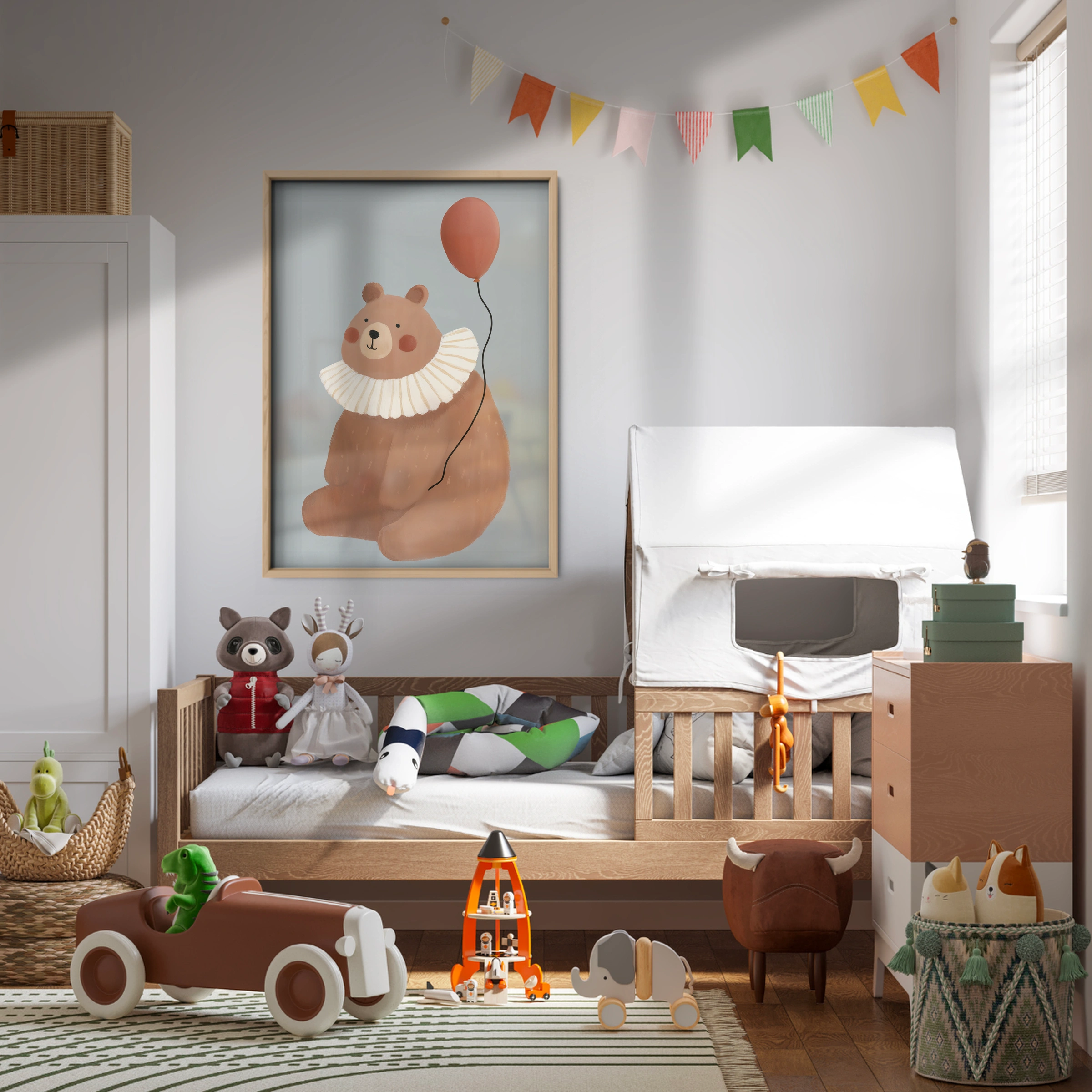Balloon Bear Nursery Print
