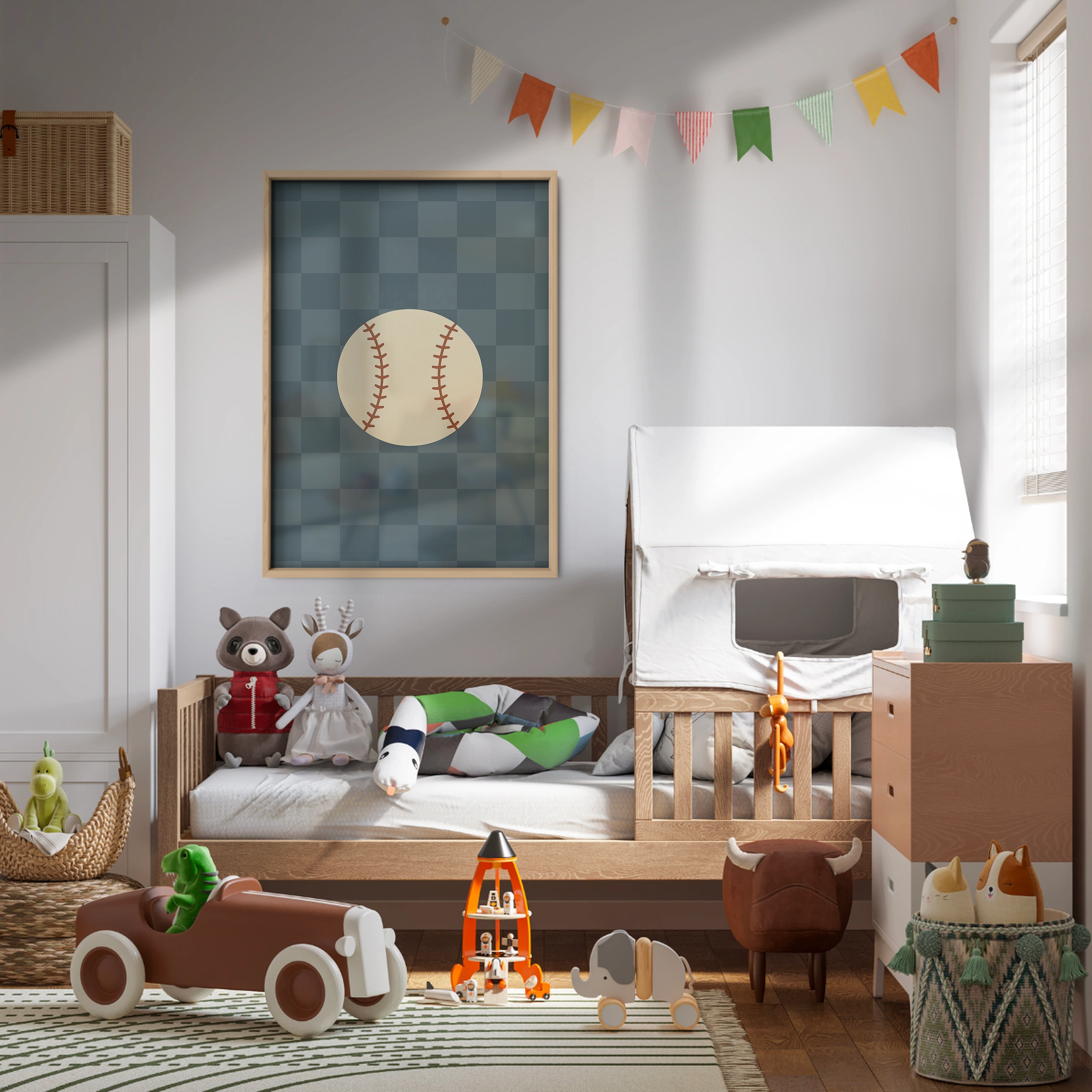 Baseball Three Nursery Print