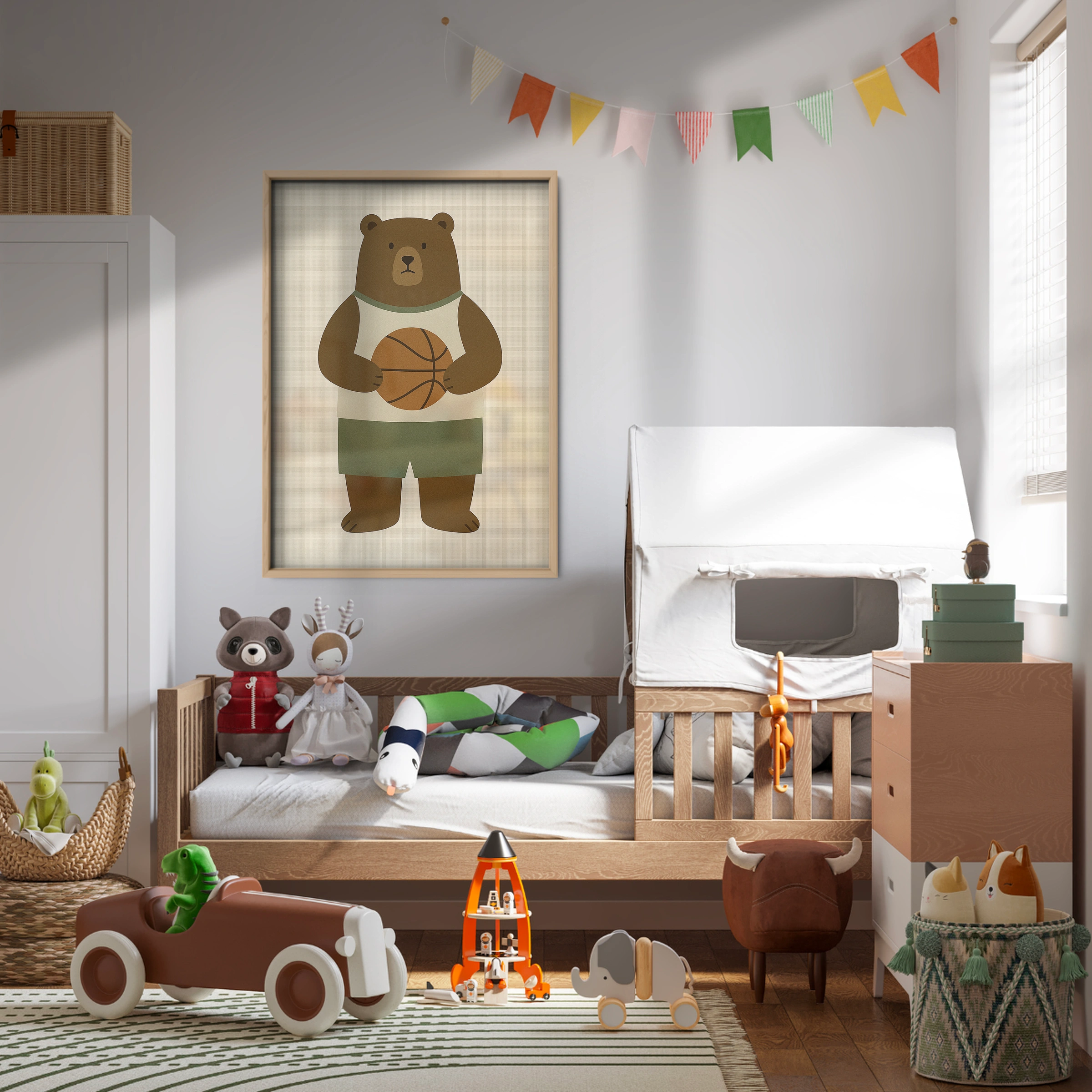 Basketball Bear Nursery Print
