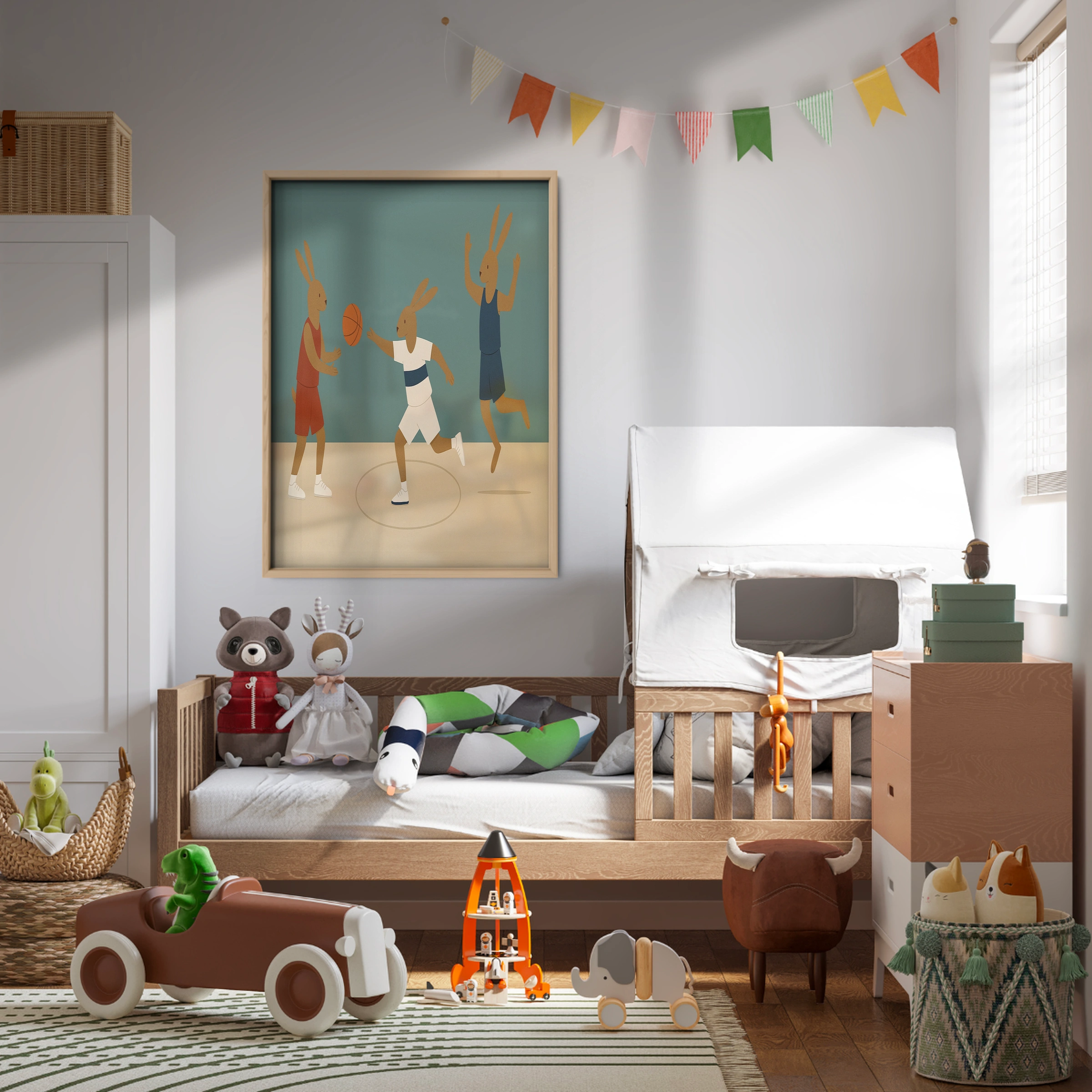 Basketball Players Nursery Print