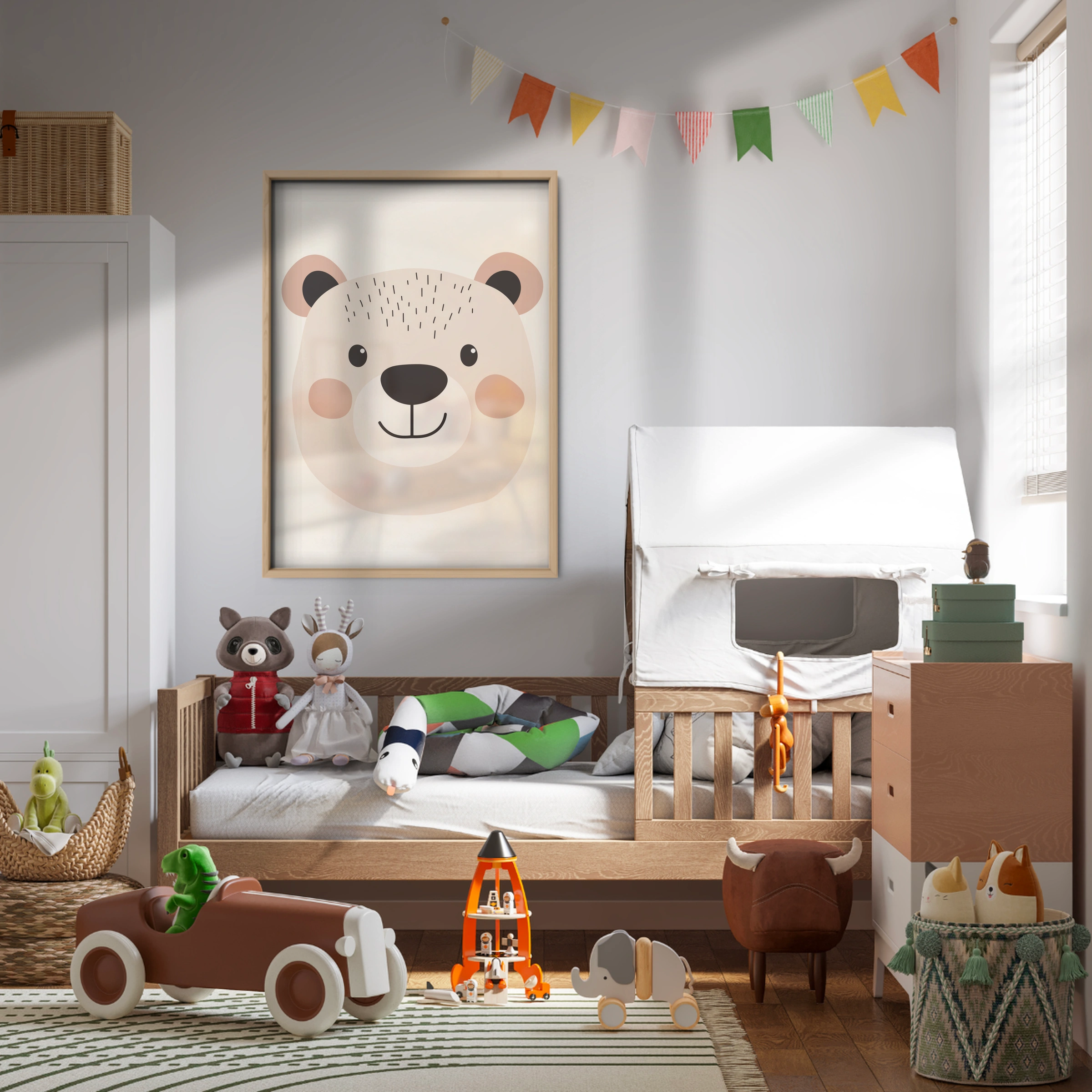 Bear Face Nursery Print