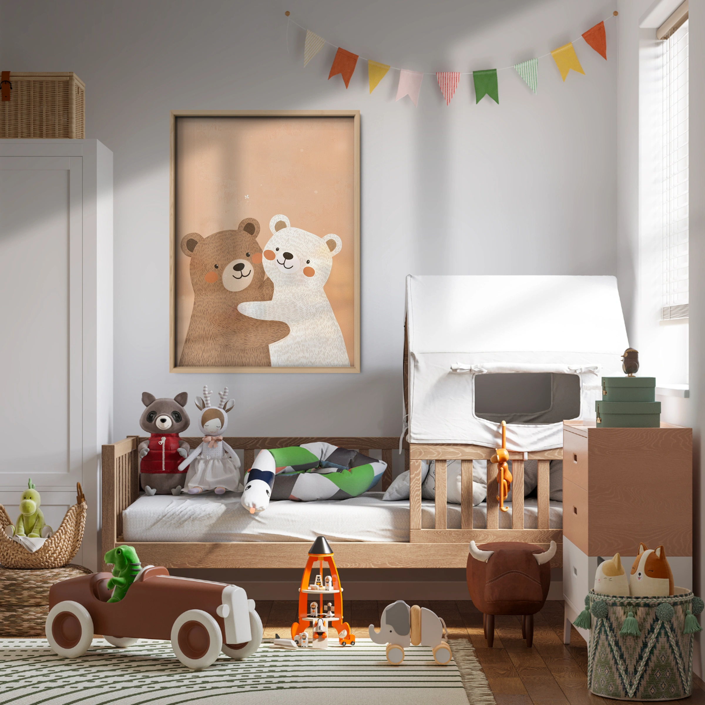 Bear Family Hug Nursery Print