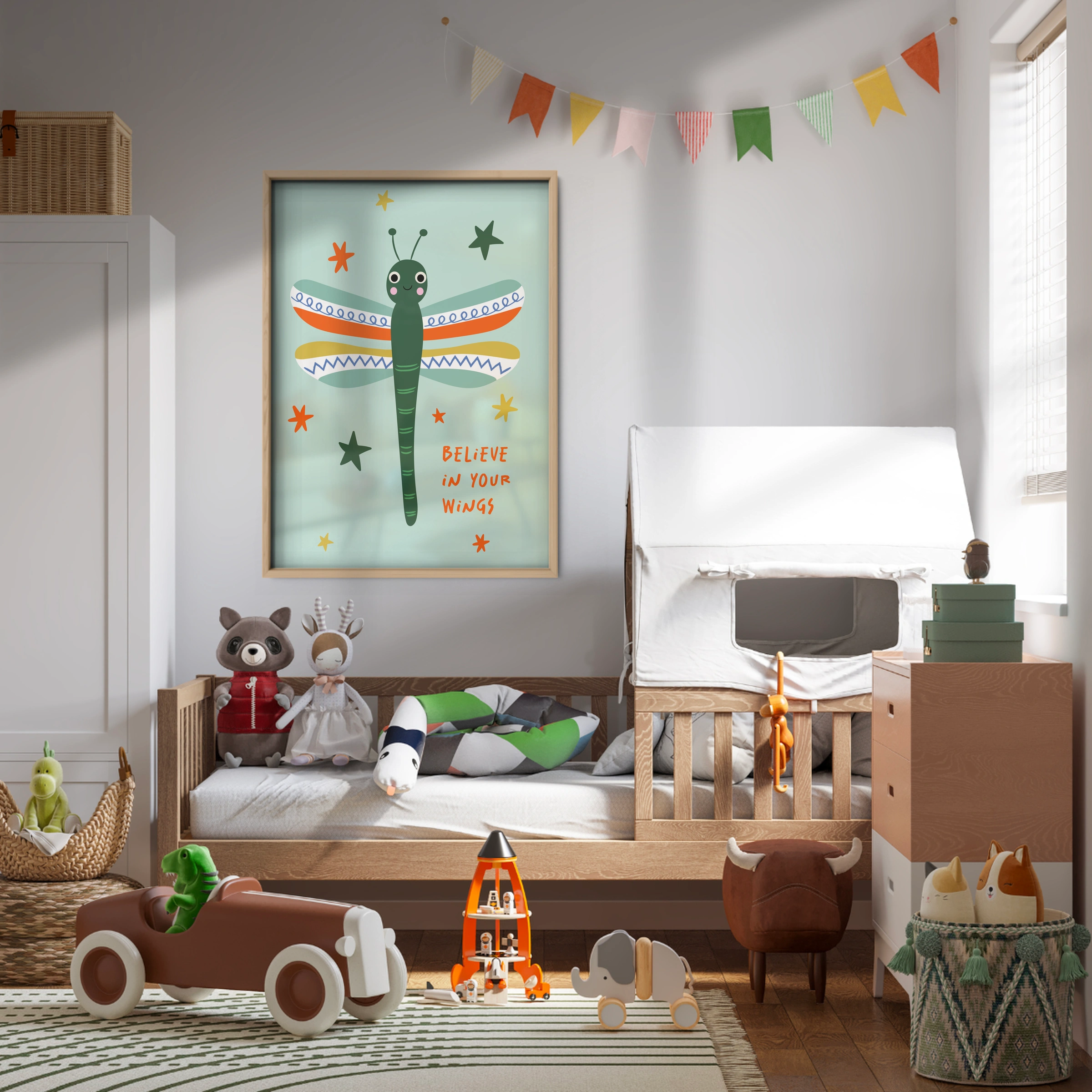 Believe Grasshopper Nursery Print