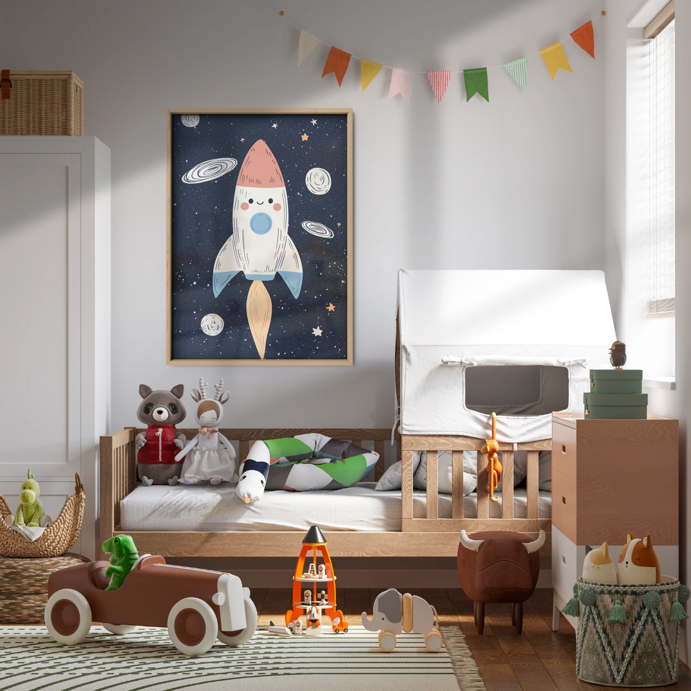 Blast Off Rocket Nursery Print