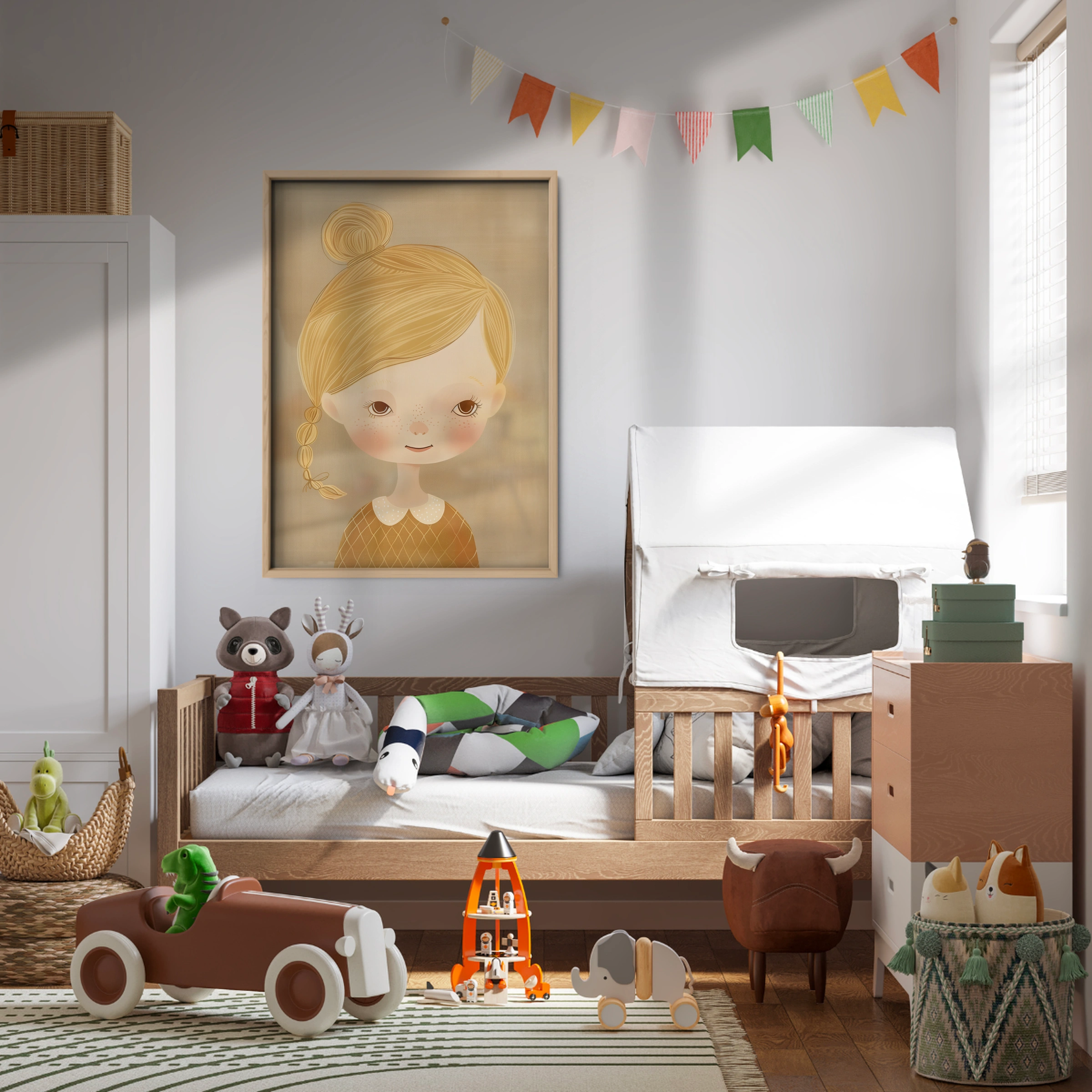 Blonde Girl Portrait Nursery Print