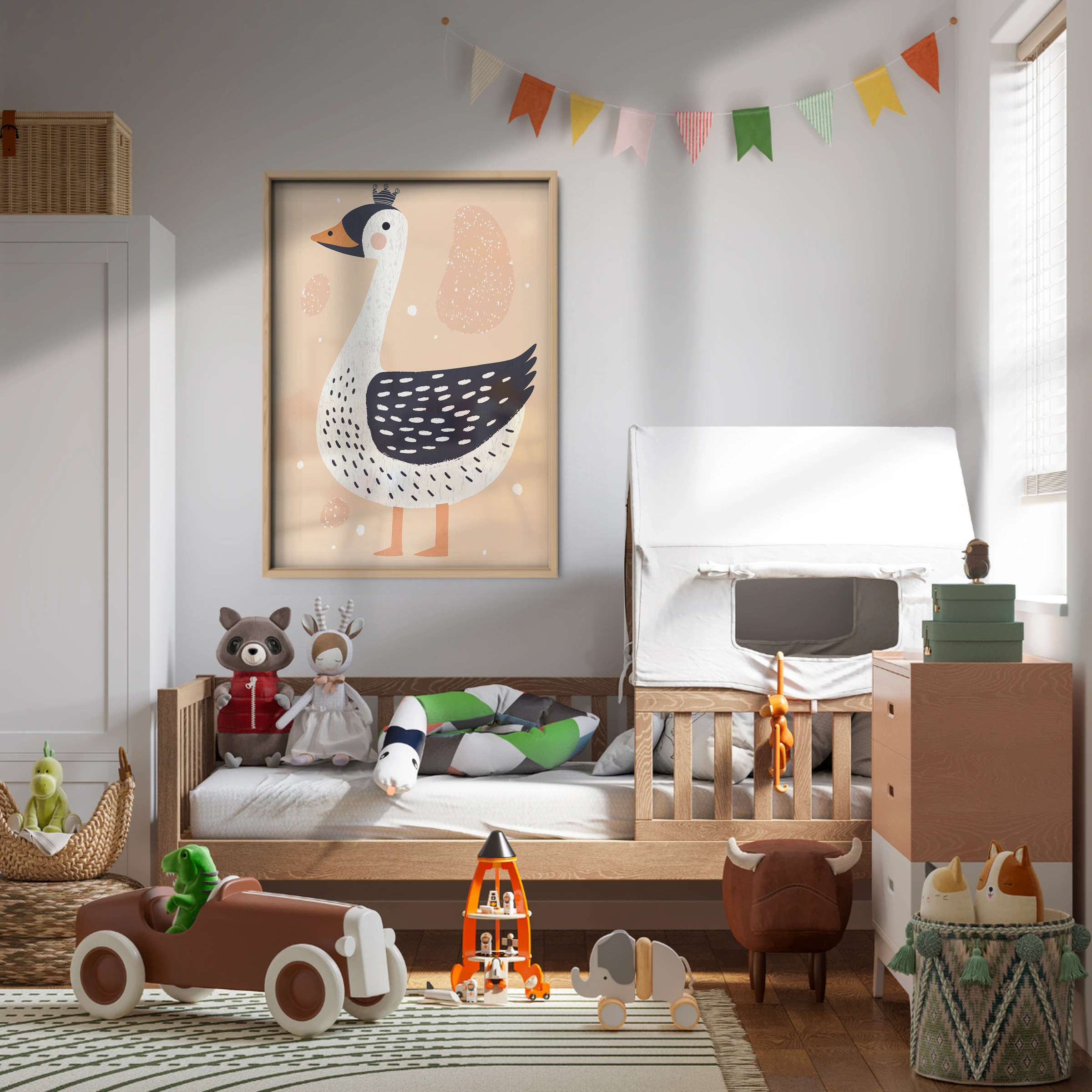 Blue Goose Nursery Print