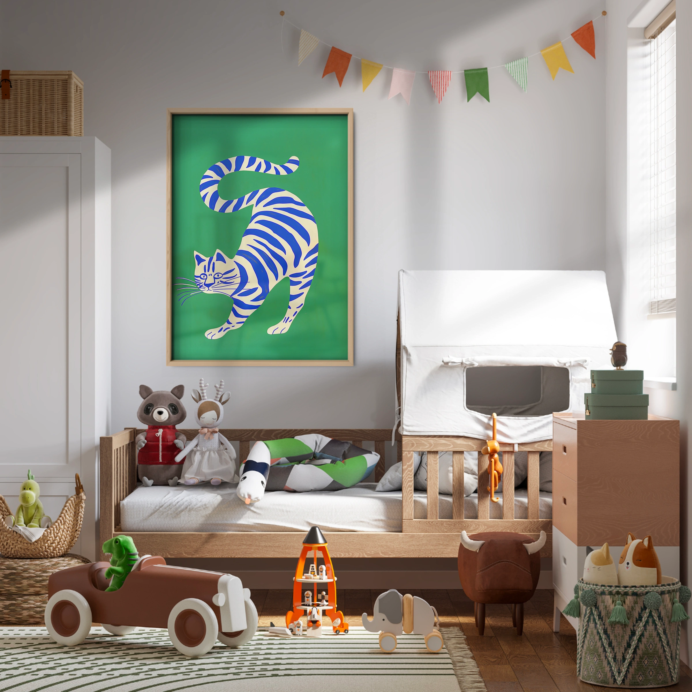 Blue Tiger Nursery Print