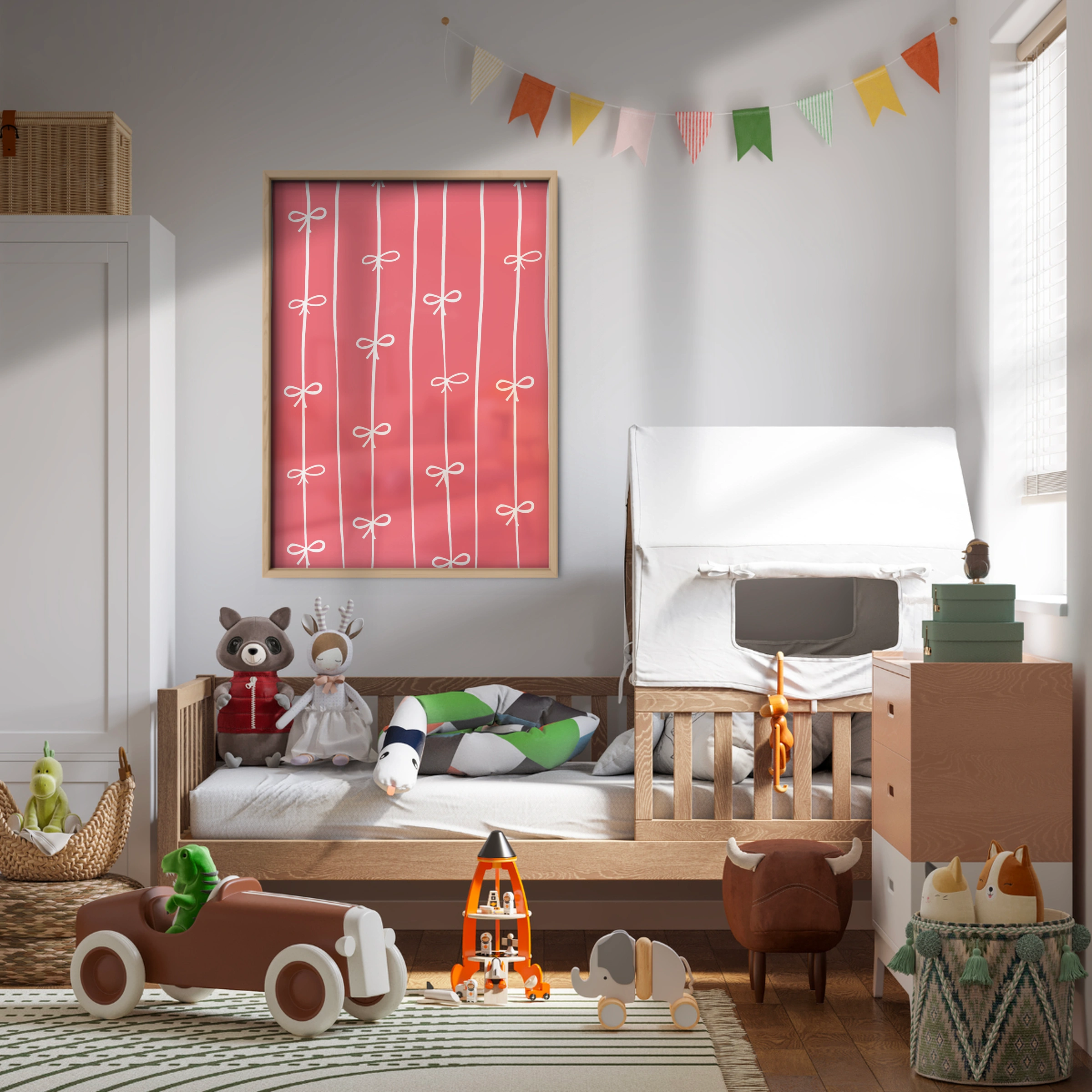 Bows Pattern Nursery Print