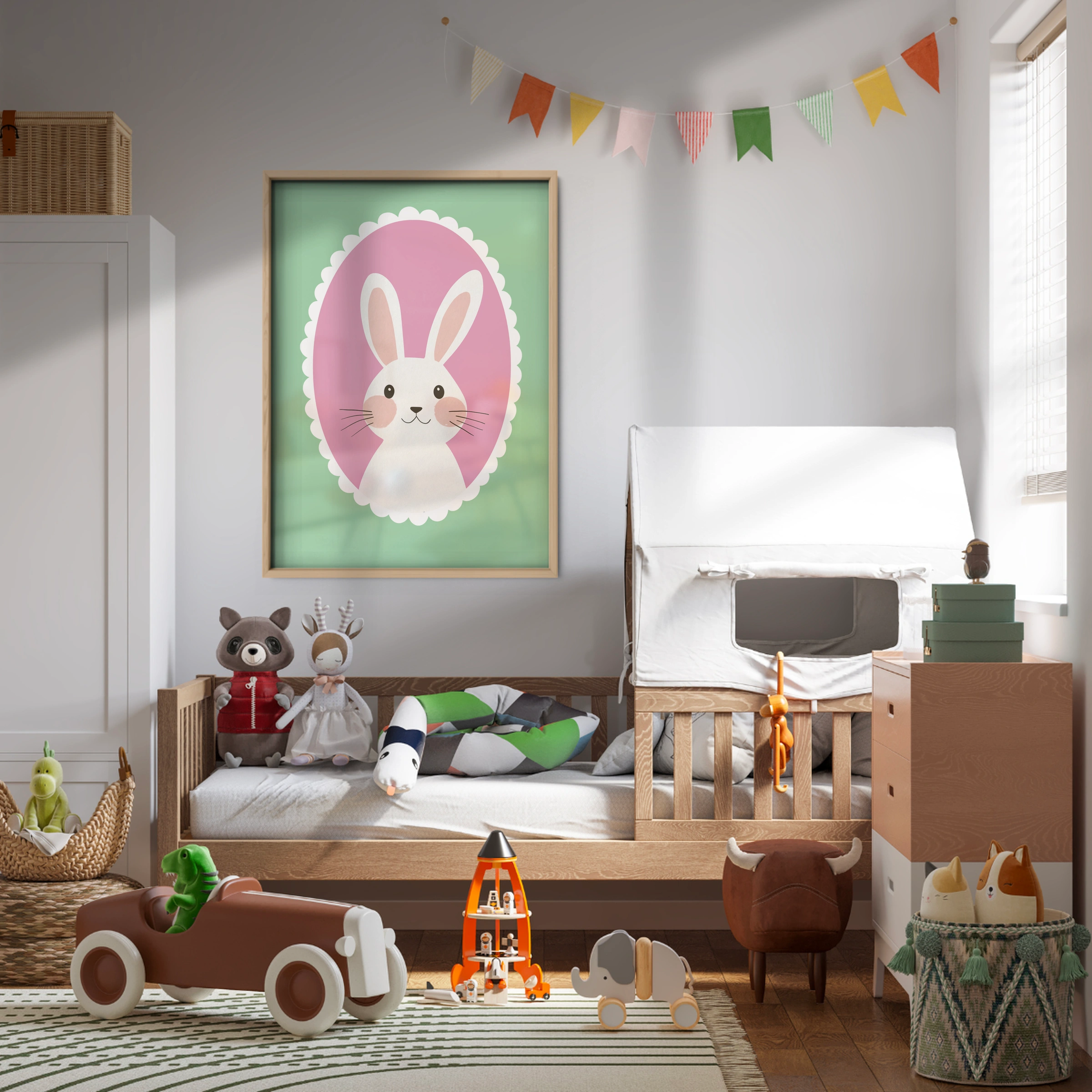 Bunny Cameo Nursery Print