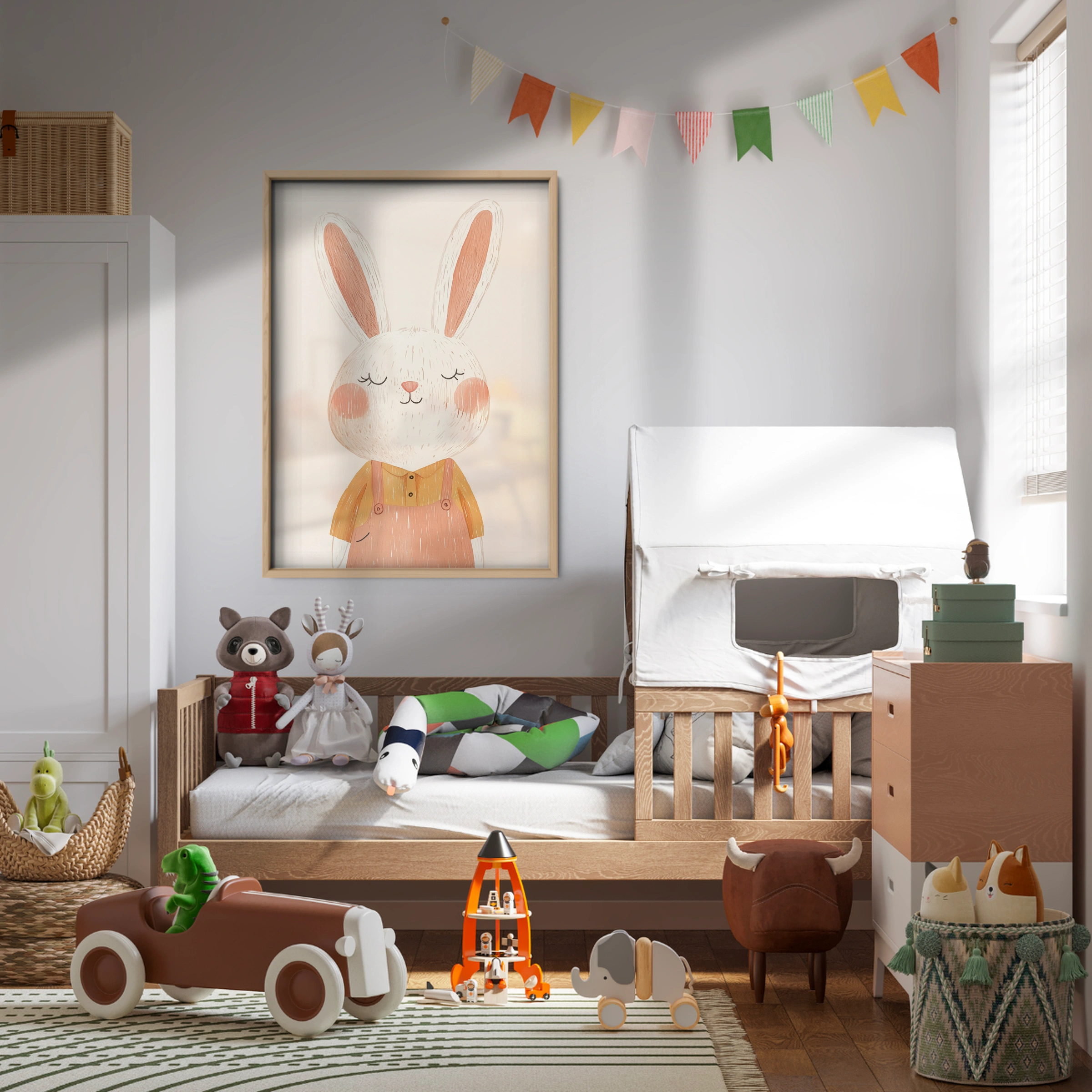 Bunny in a Dress Nursery Print
