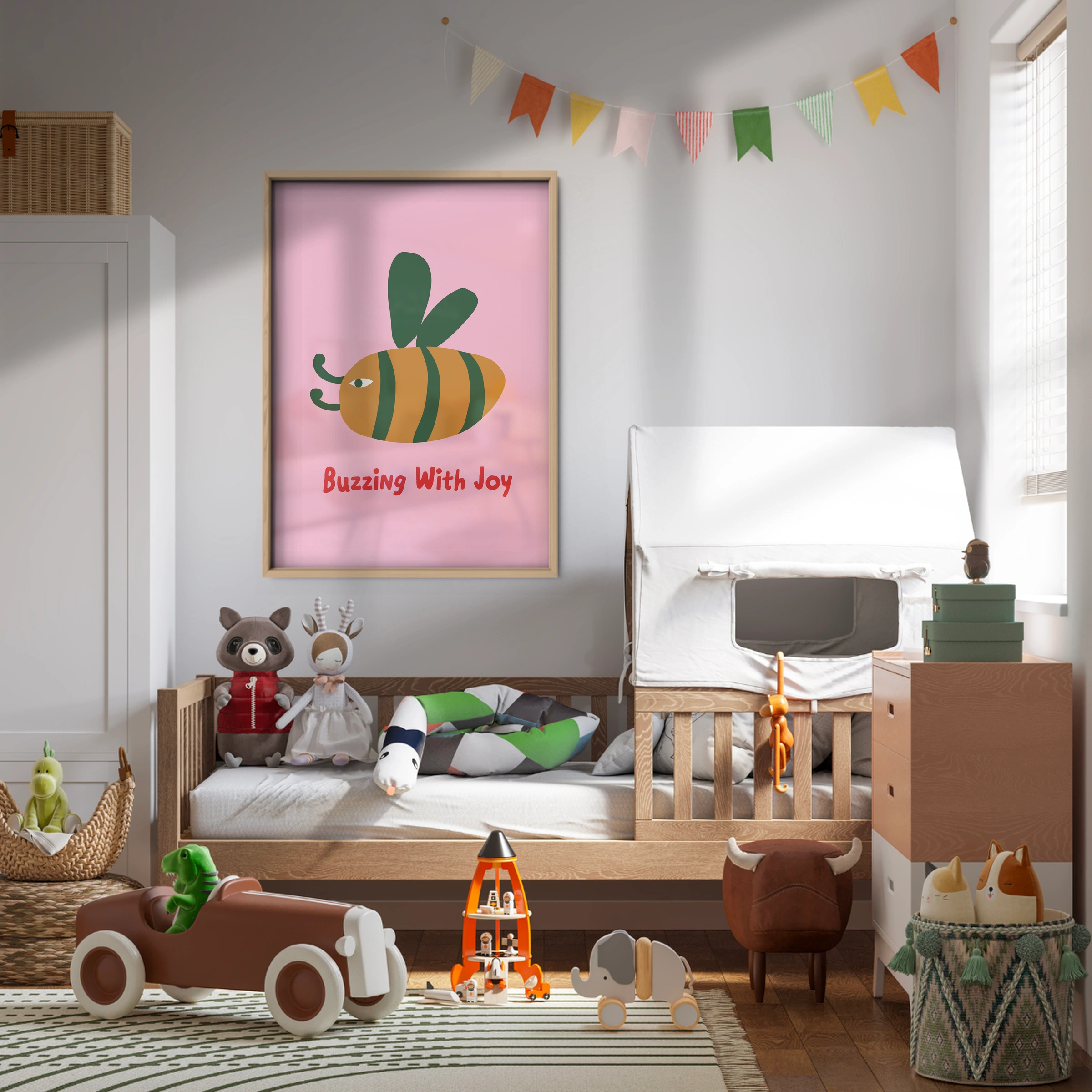 Buzzing With Joy Nursery Print