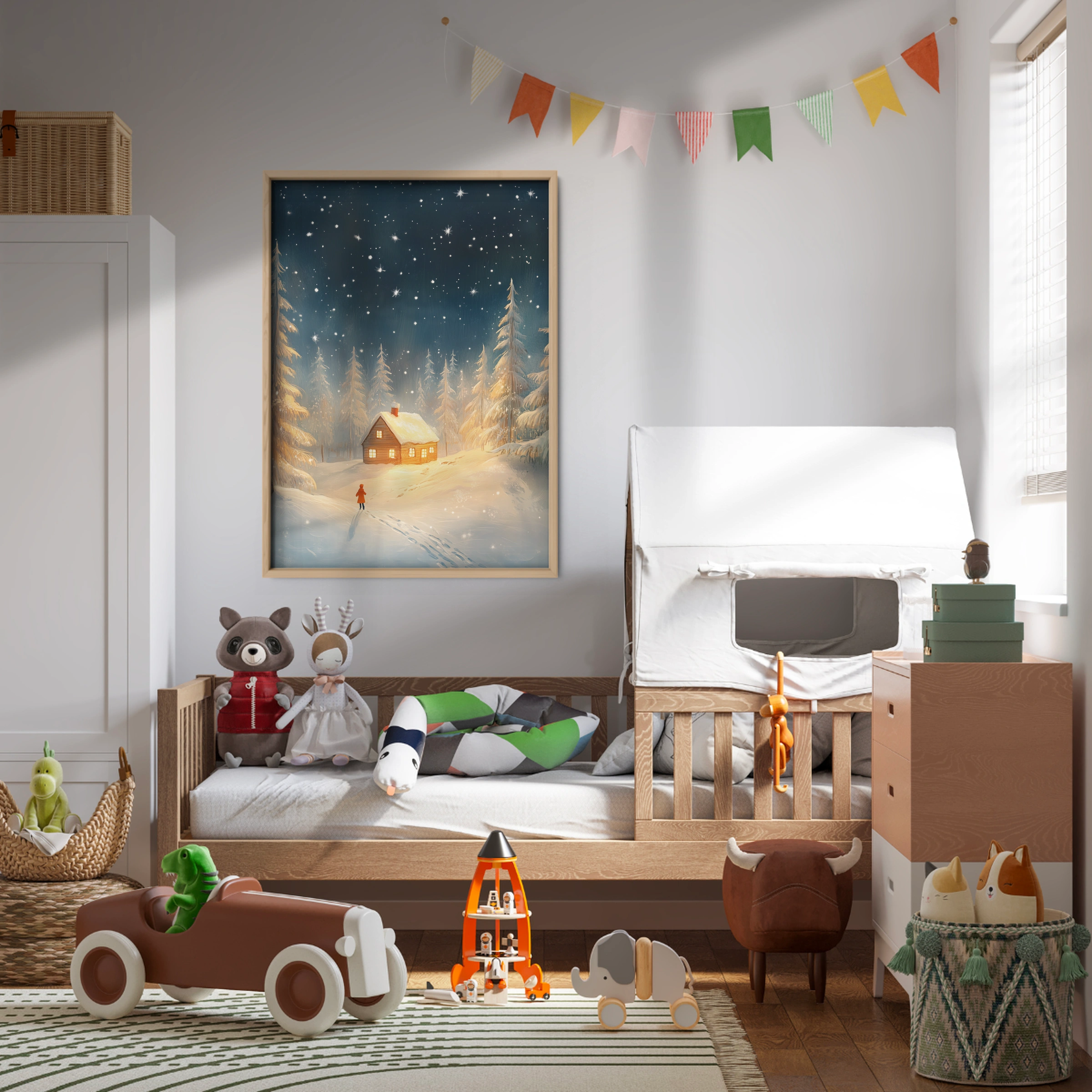 Cabin in the Snow Christmas Print