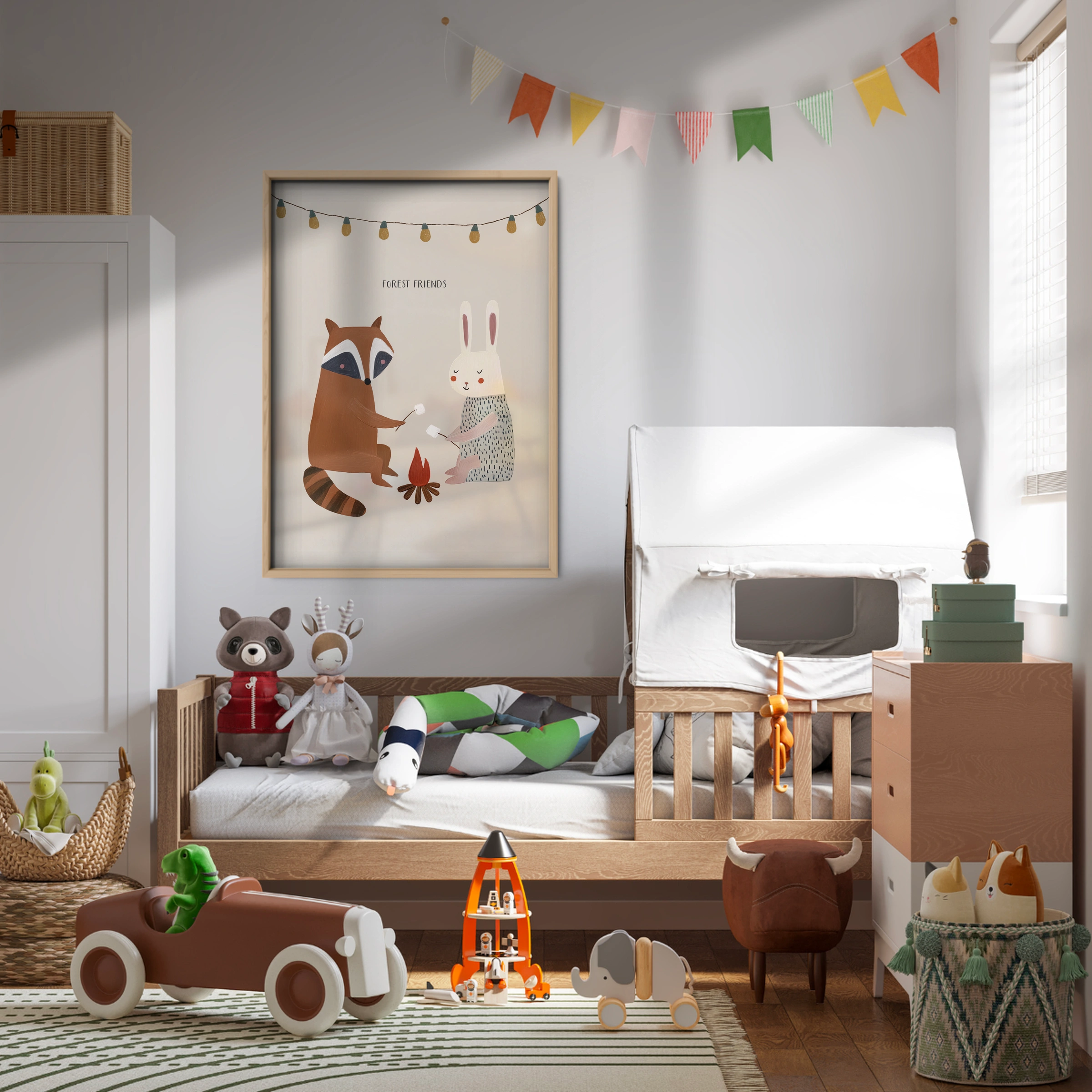 Camping Friends Nursery Print
