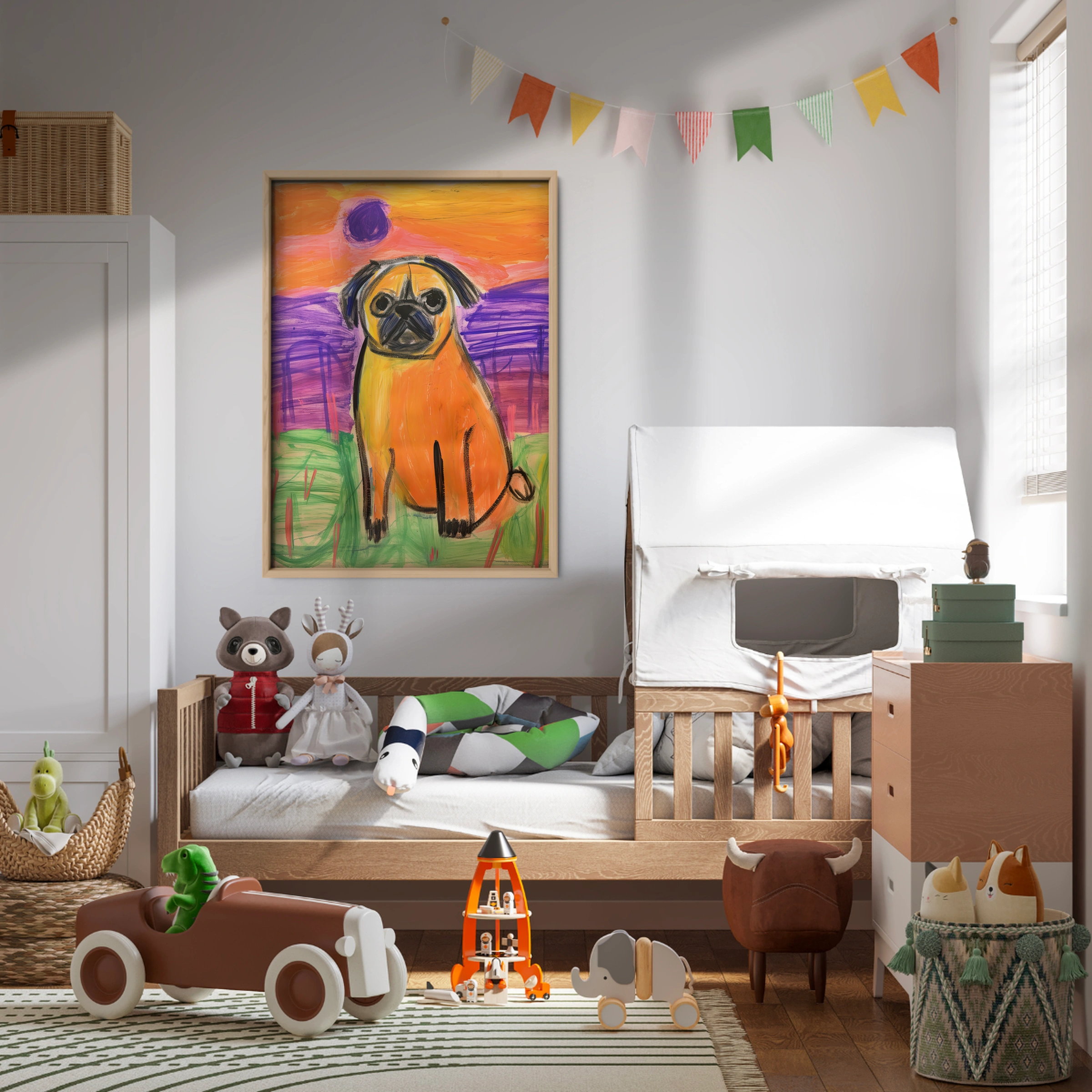 Charming Pug Nursery Print