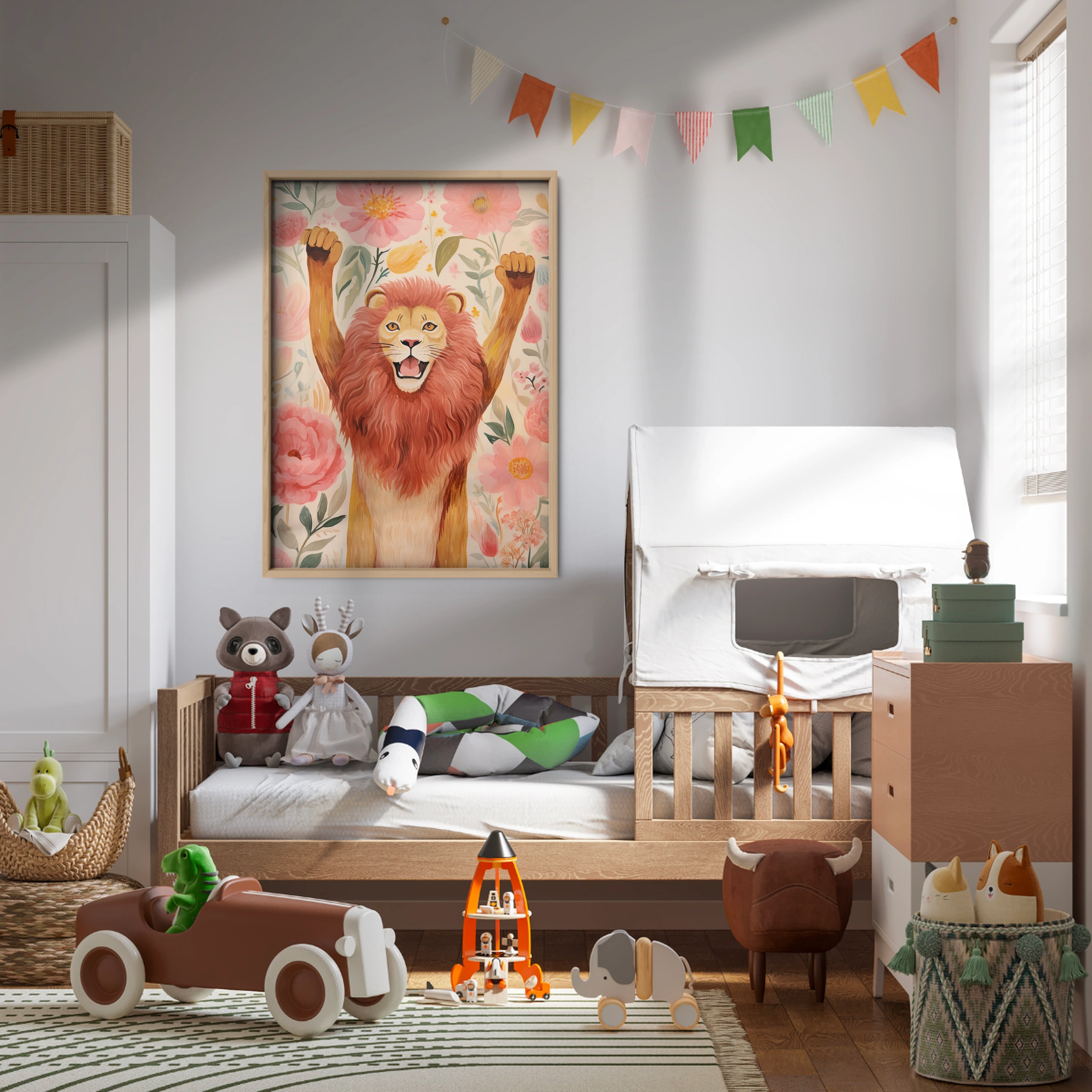 Cheering Lion Nursery Print