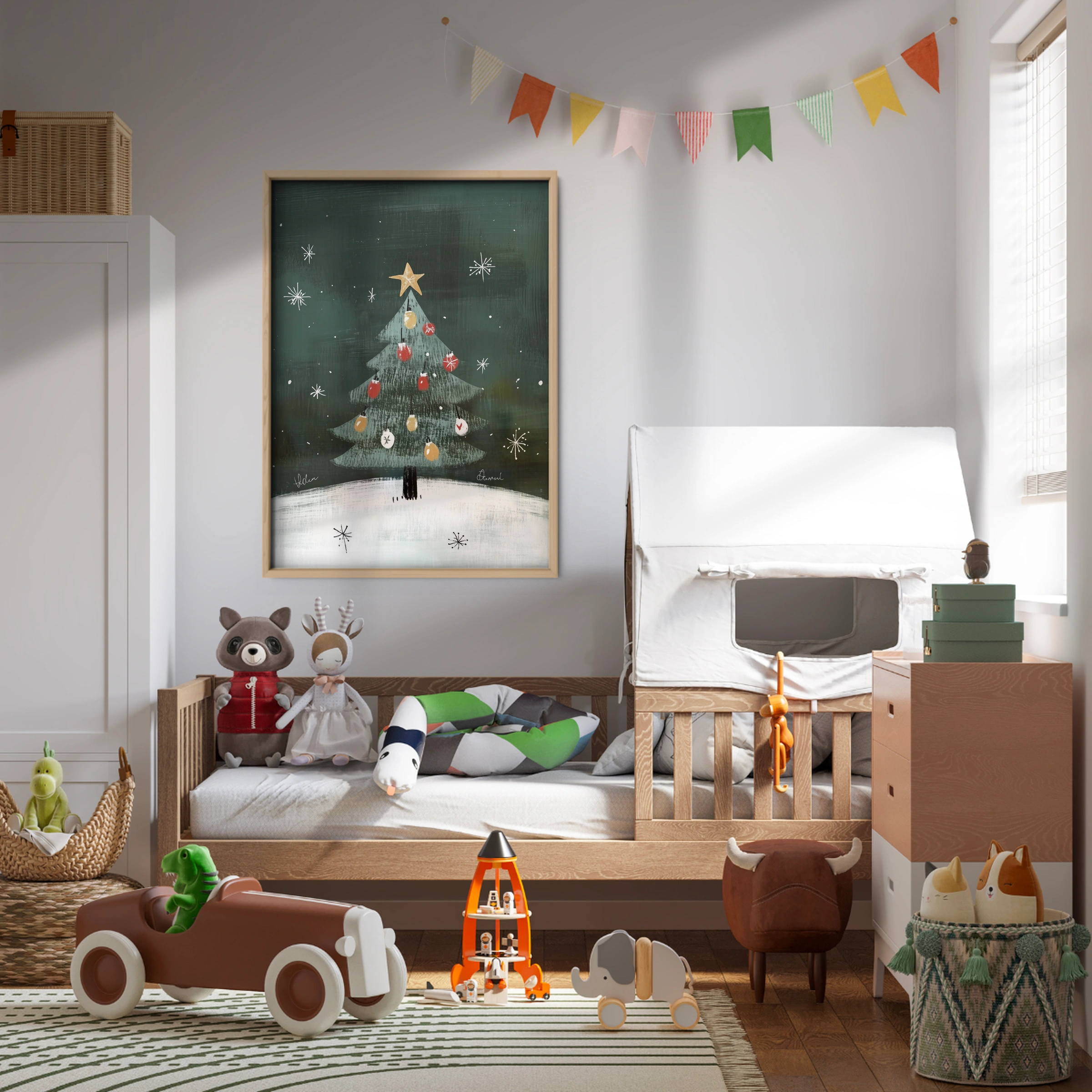 Christmas Tree at Night Print