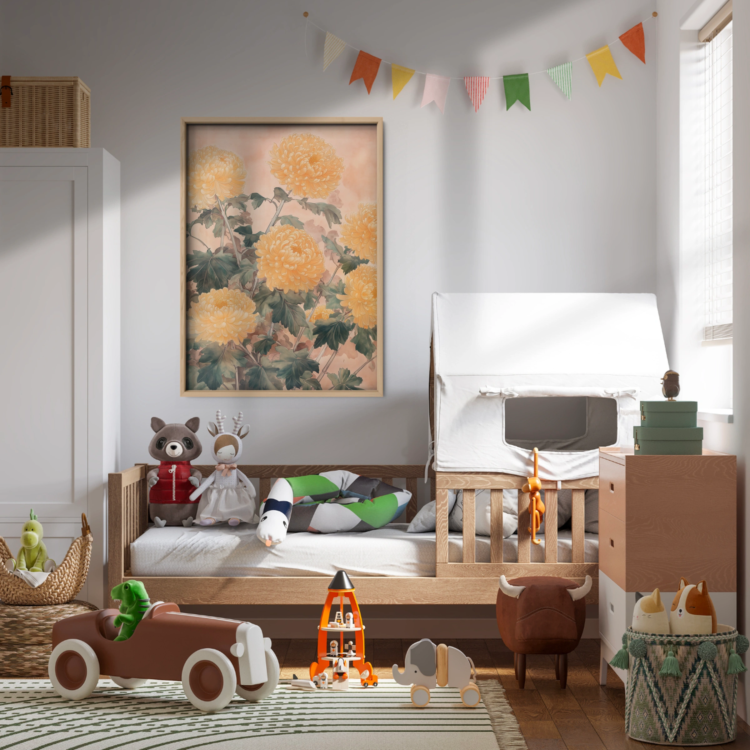 Chrysanthemums Nursery Print