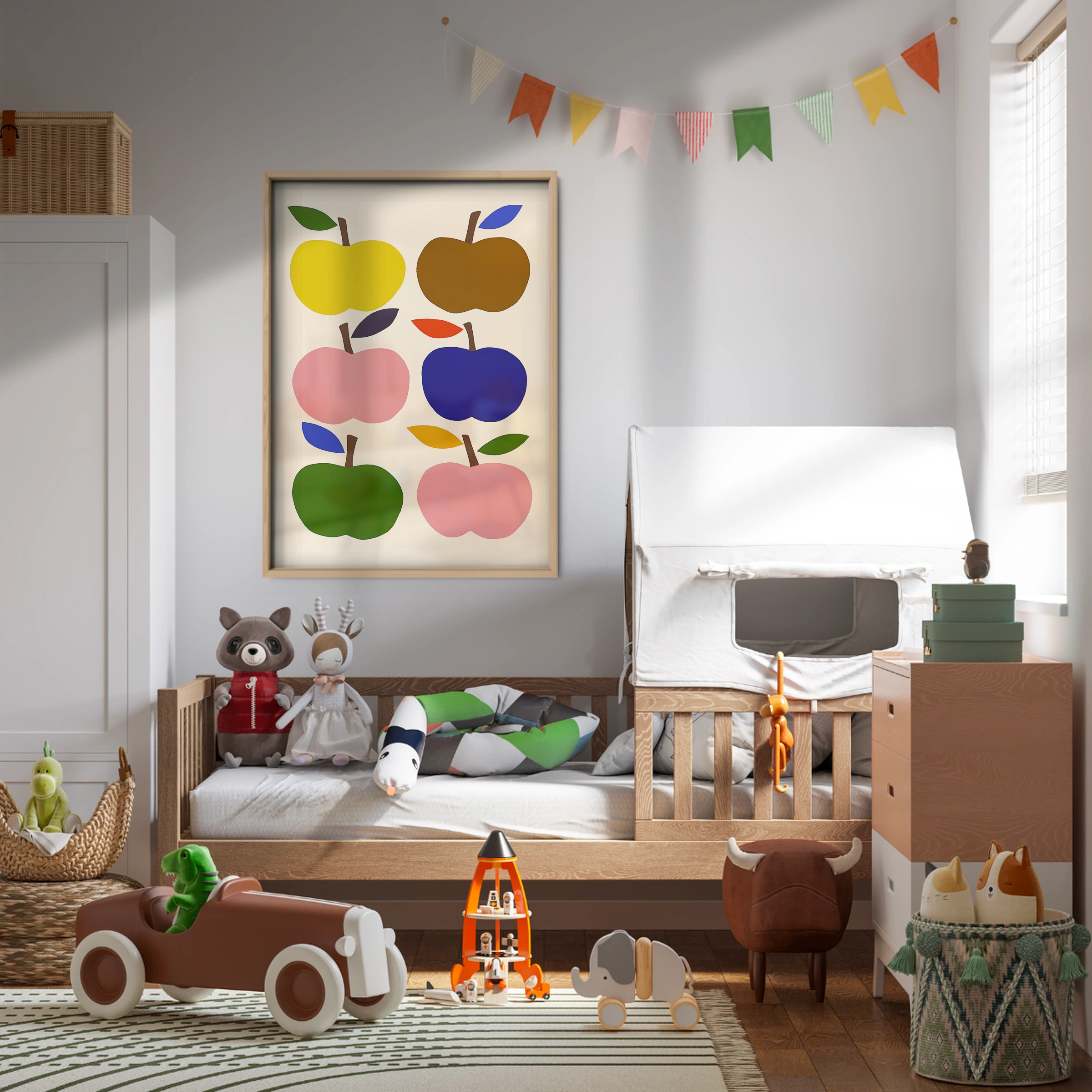 Colourful Apples Nursery Print