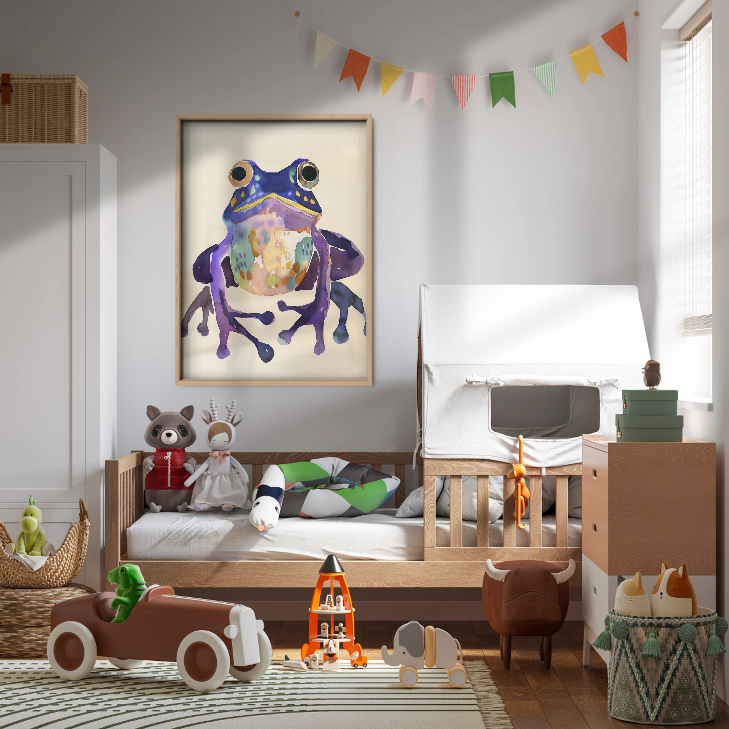 Colourful Frog Nursery Print