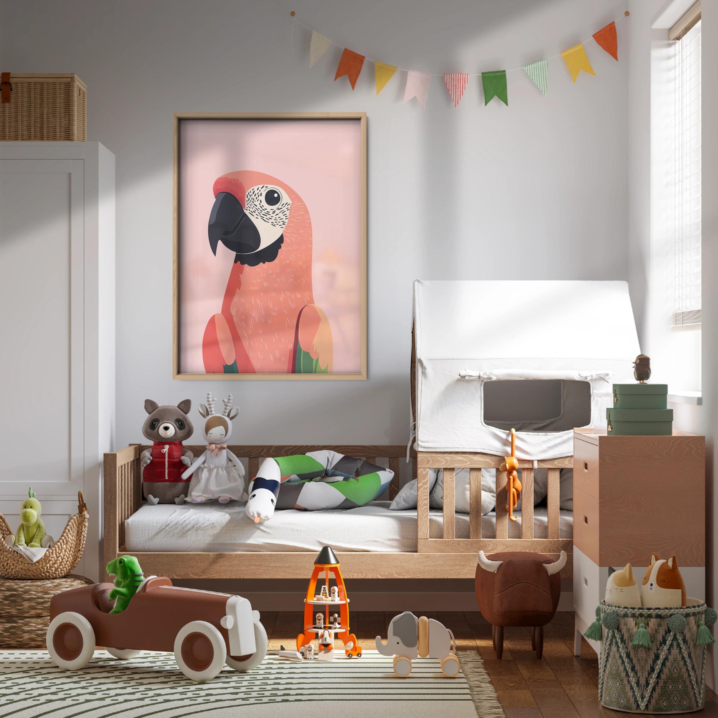 Colourful Parrot Nursery Print