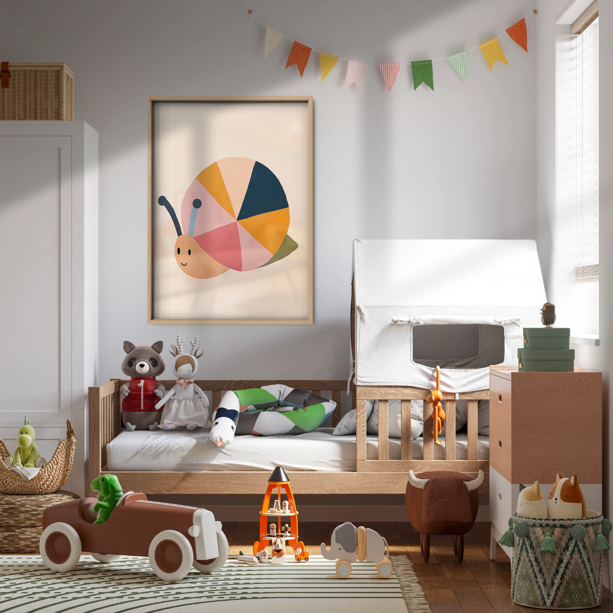 Colourful Snail Nursery Print