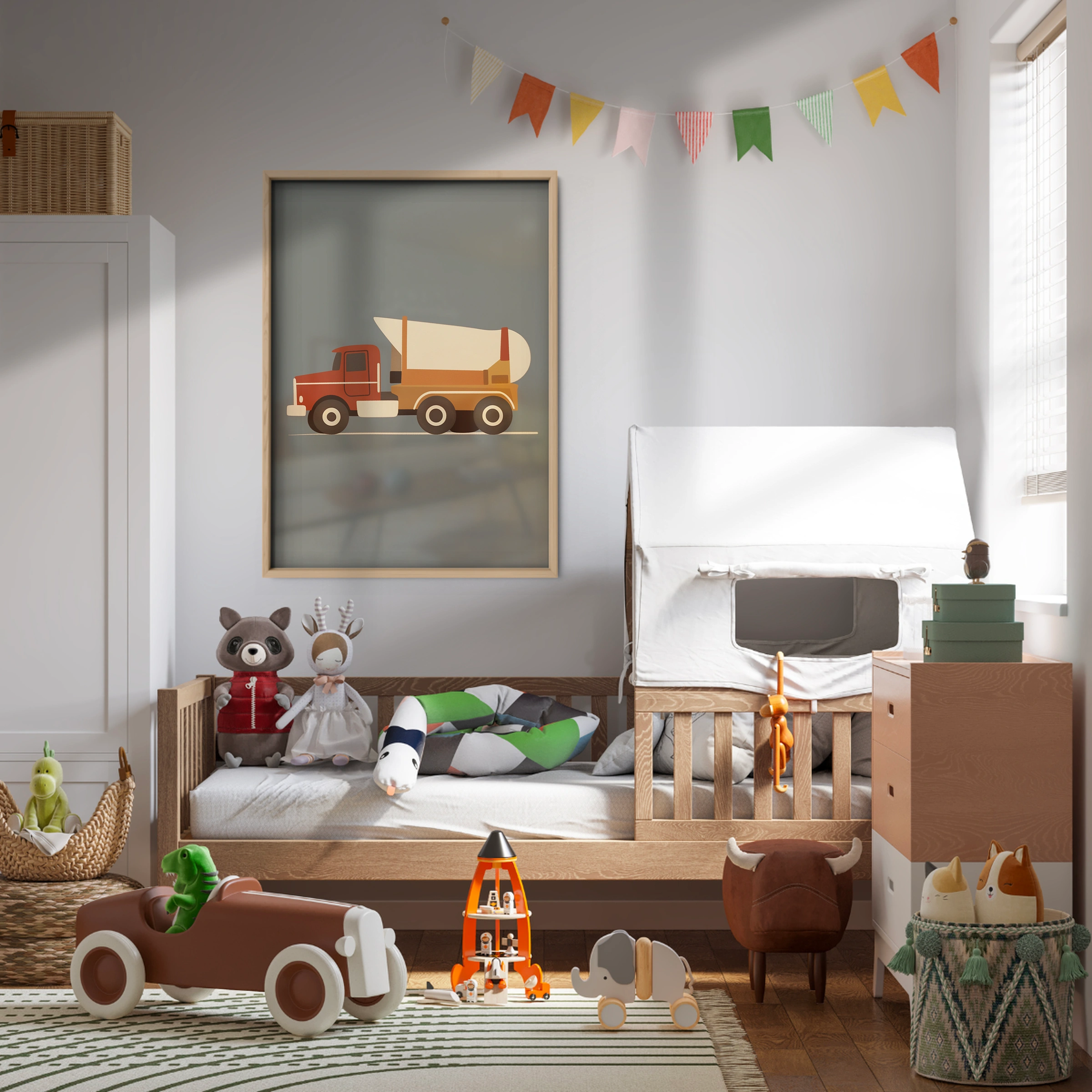 Concrete Truck Nursery Print